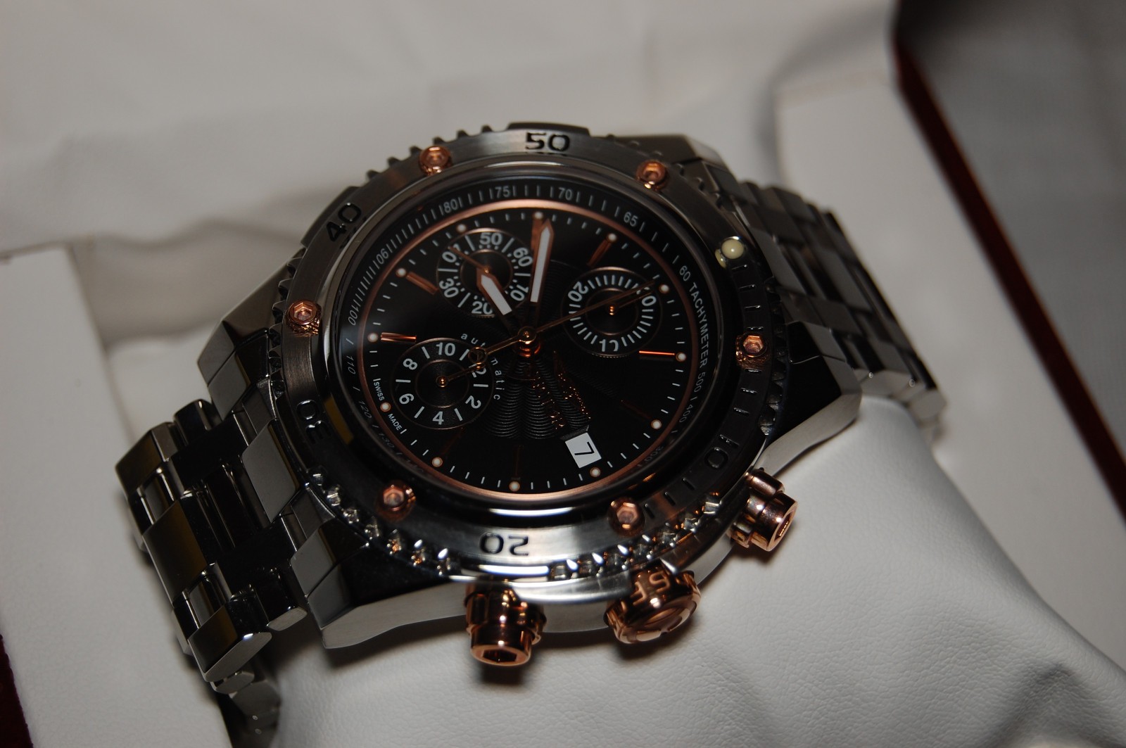 New Swiss Made Sector 890 25 Jewels Automatic Chronograph Valjoux 7750 Watch