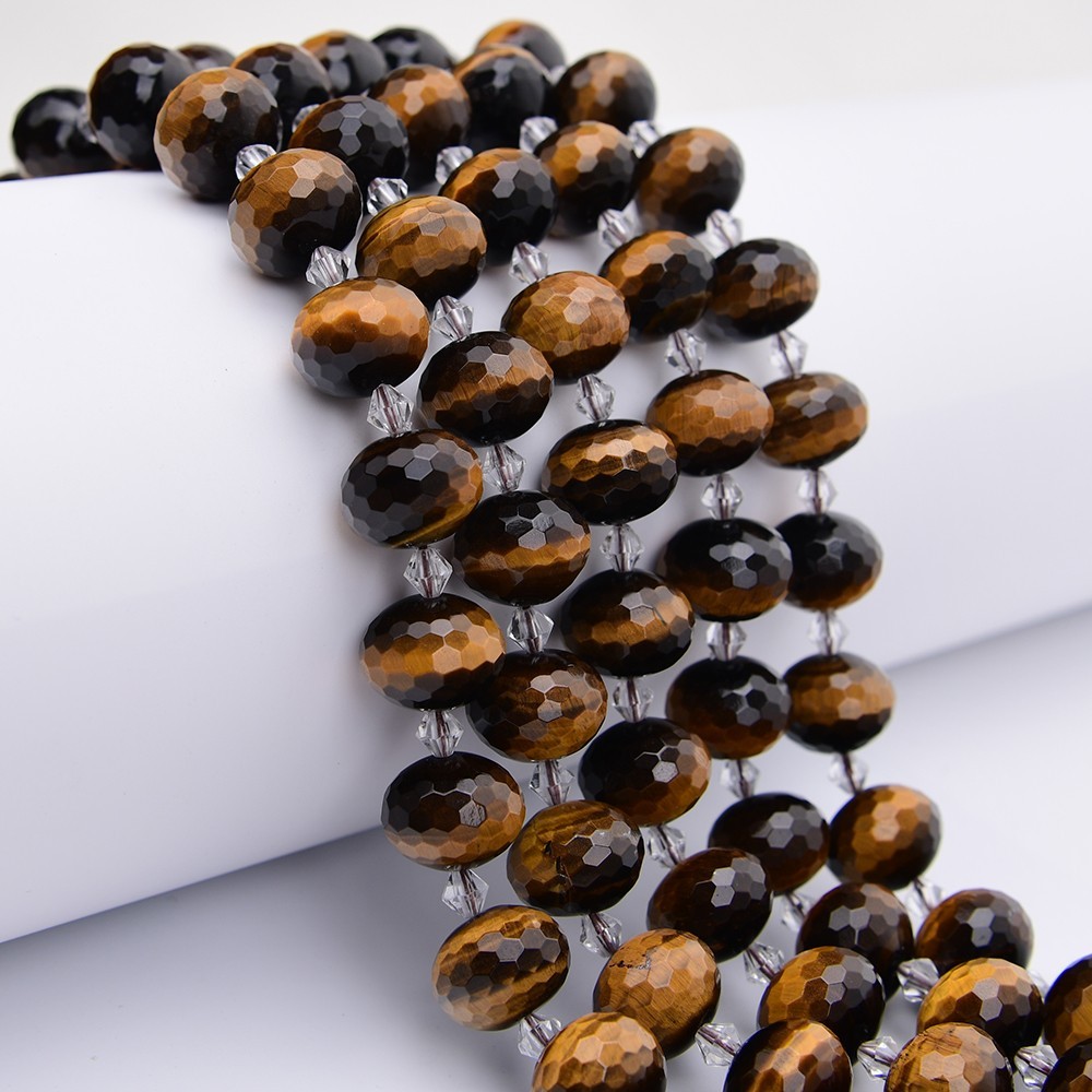 13x18mm Natural Yellow Tiger eye Stone Faceted Abacus Shaped Nugget Loose Beads