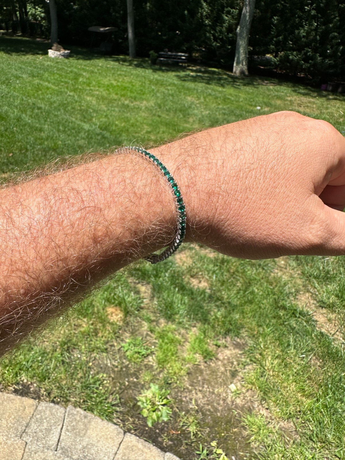 3mm Green CZ Tennis Bracelet Real Iced 925 Sterling Silver Mens Ladies 6-8.5″