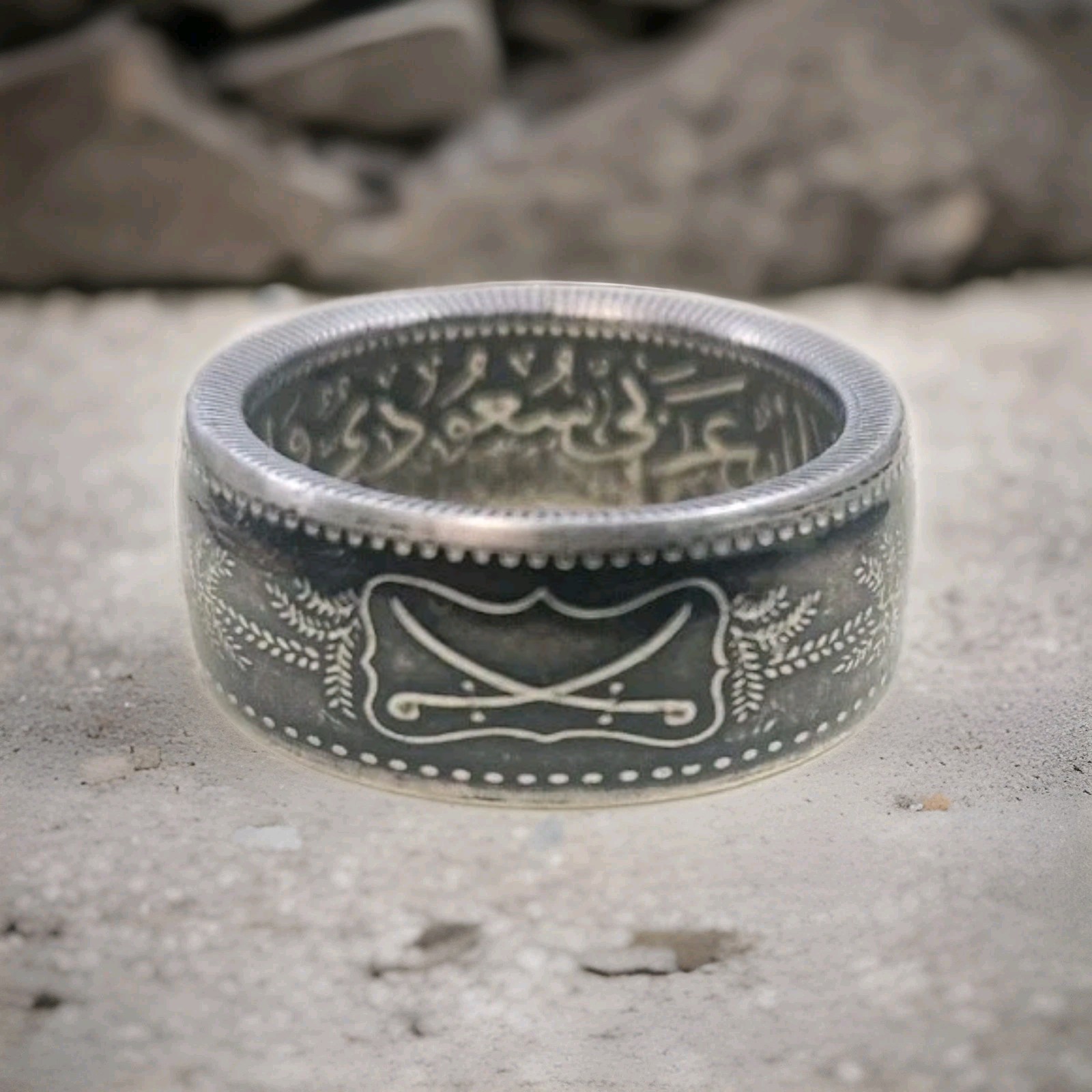 Saudi Arabia Silver Coin Ring – 1 riyal coin ring – Silver Coin Ring Type 1