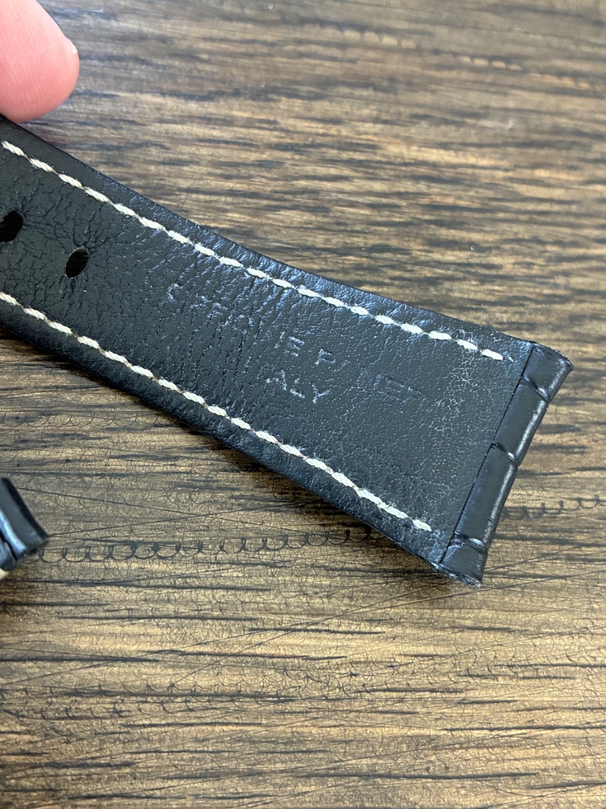 Panerai Mens Radiomir OEM Black Leather Strap Band 25.5mm / 20mm – Great Shape!!