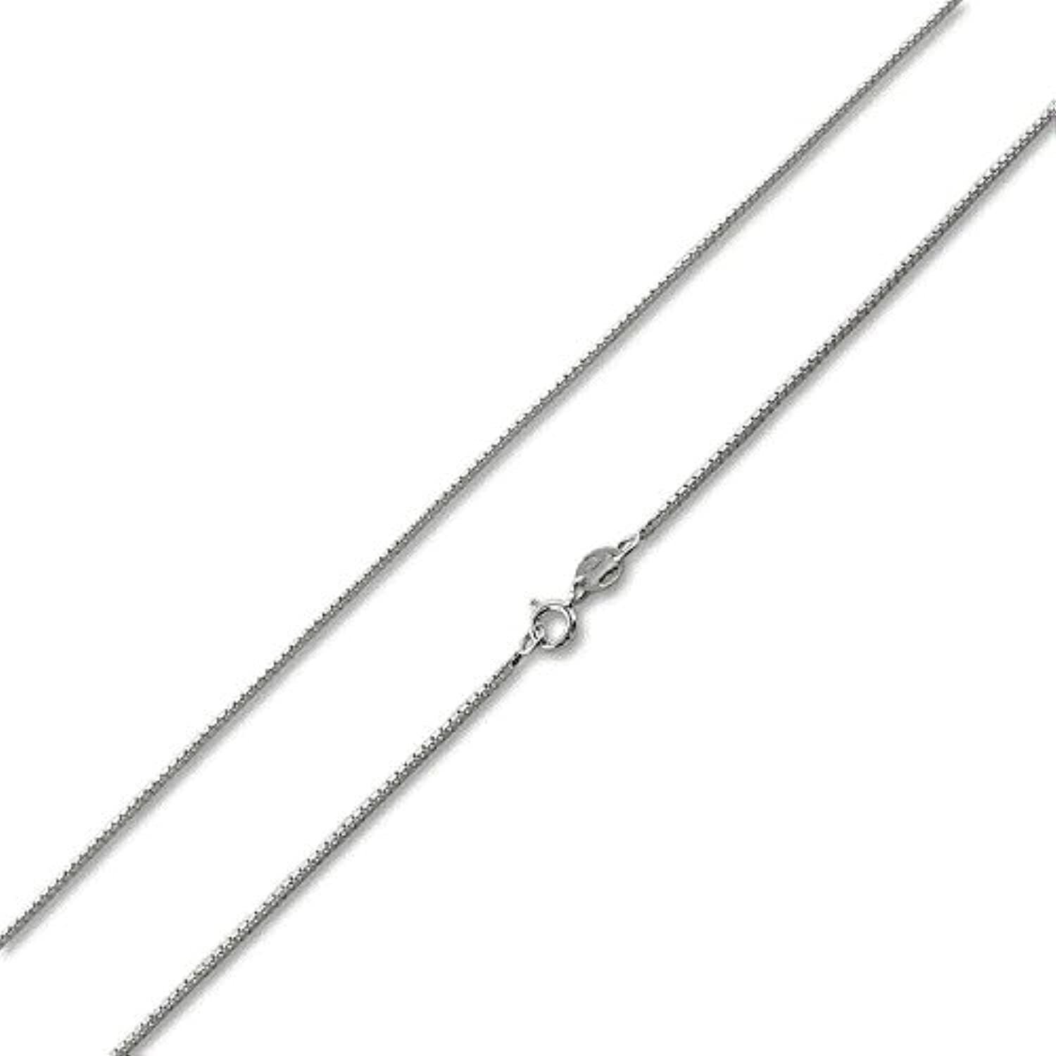 Milano Chains Sterling Silver 1.1MM Box Chain Strong and Sturdy Necklace Nickle