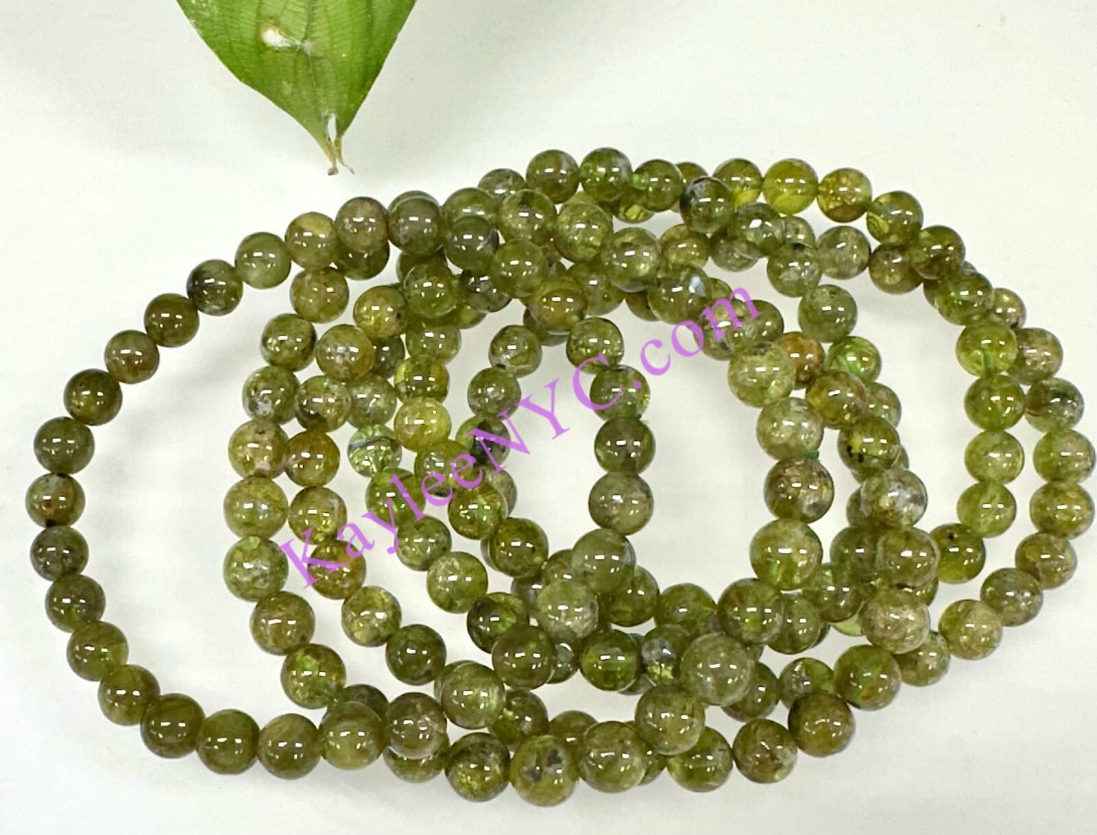 Wholesale 6 Pcs Natural Peridot 6-7mm ~7” Crystal Stretch Bracelet