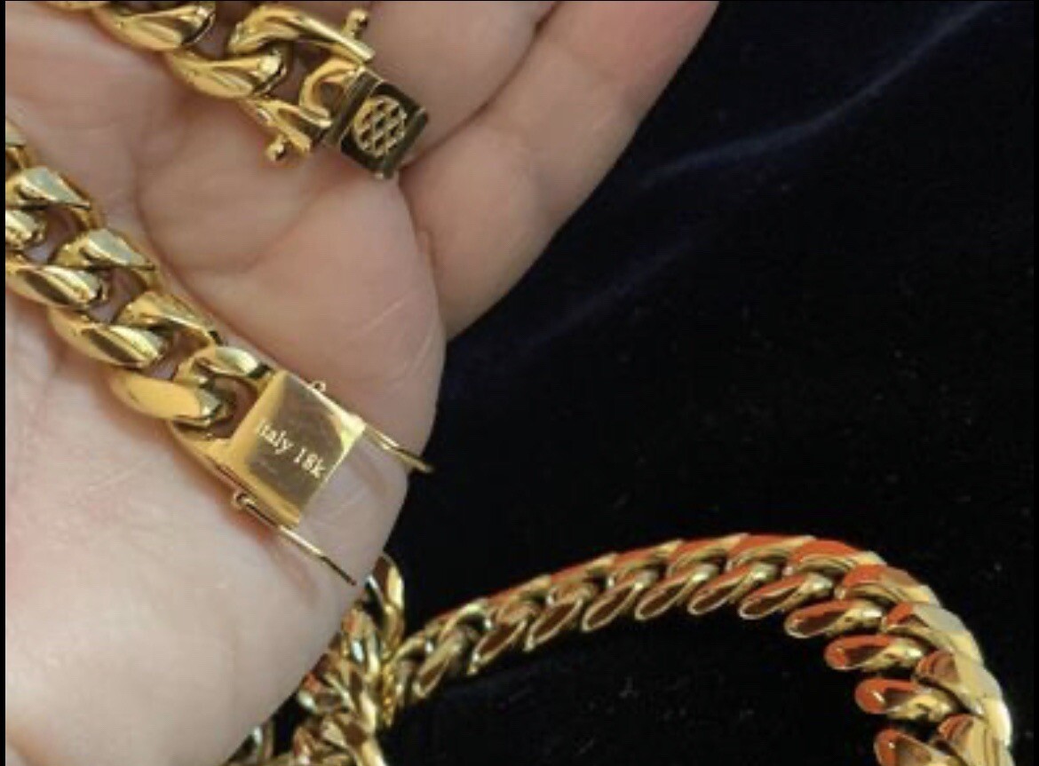 Gold Filled Mens Miami Cuban Link Chain Necklace 24” Chain 12mm –