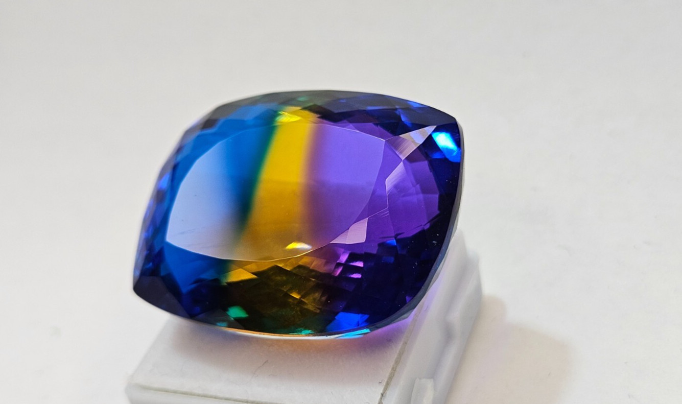 Bi-Colour Ametrine Natural Fancy Cut 90+ Ct Certified Loose Gemstone