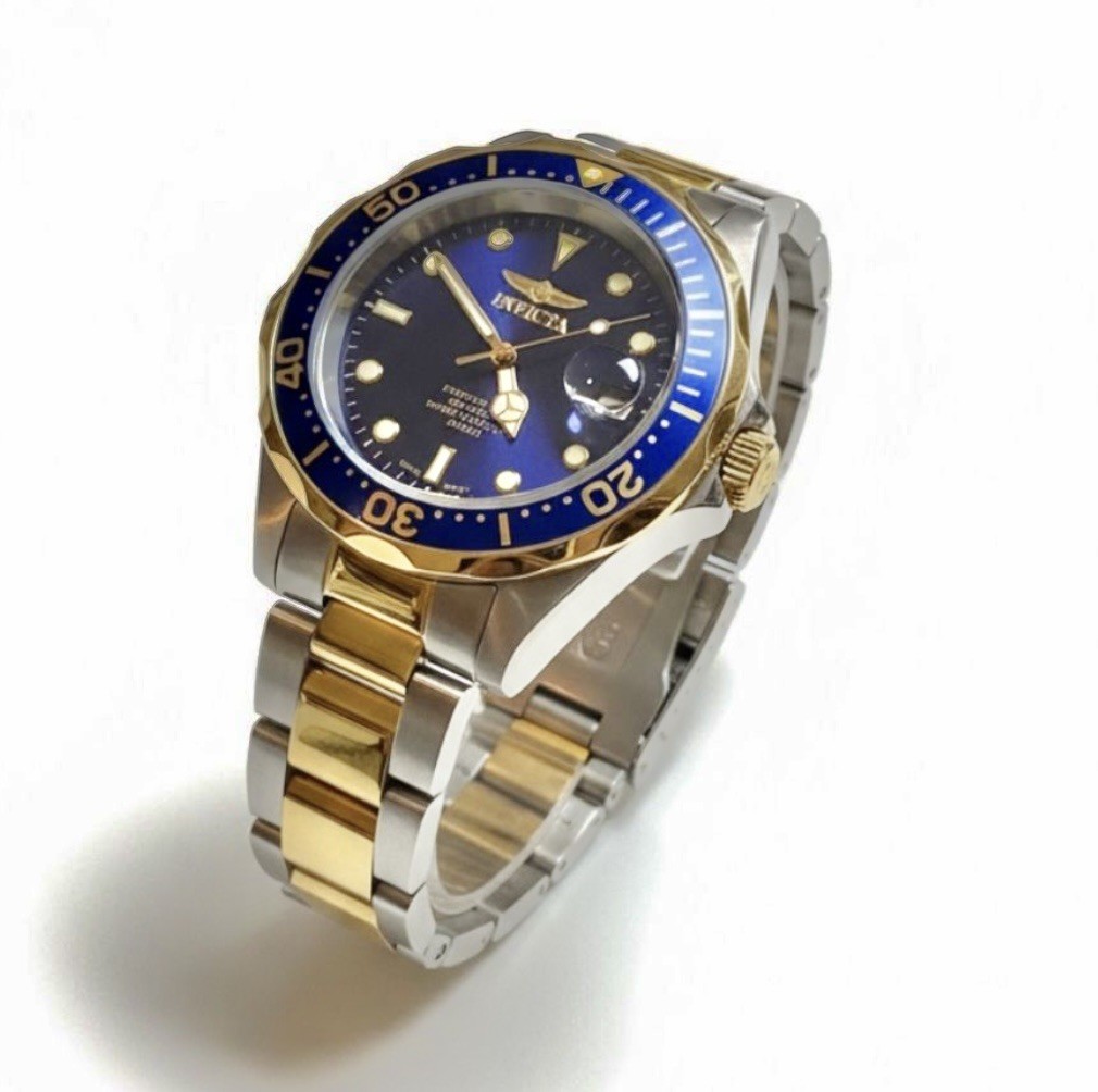 Invicta Men’s Watch Stainless Steel Bracelet, Blue Dial, Quartz Movement