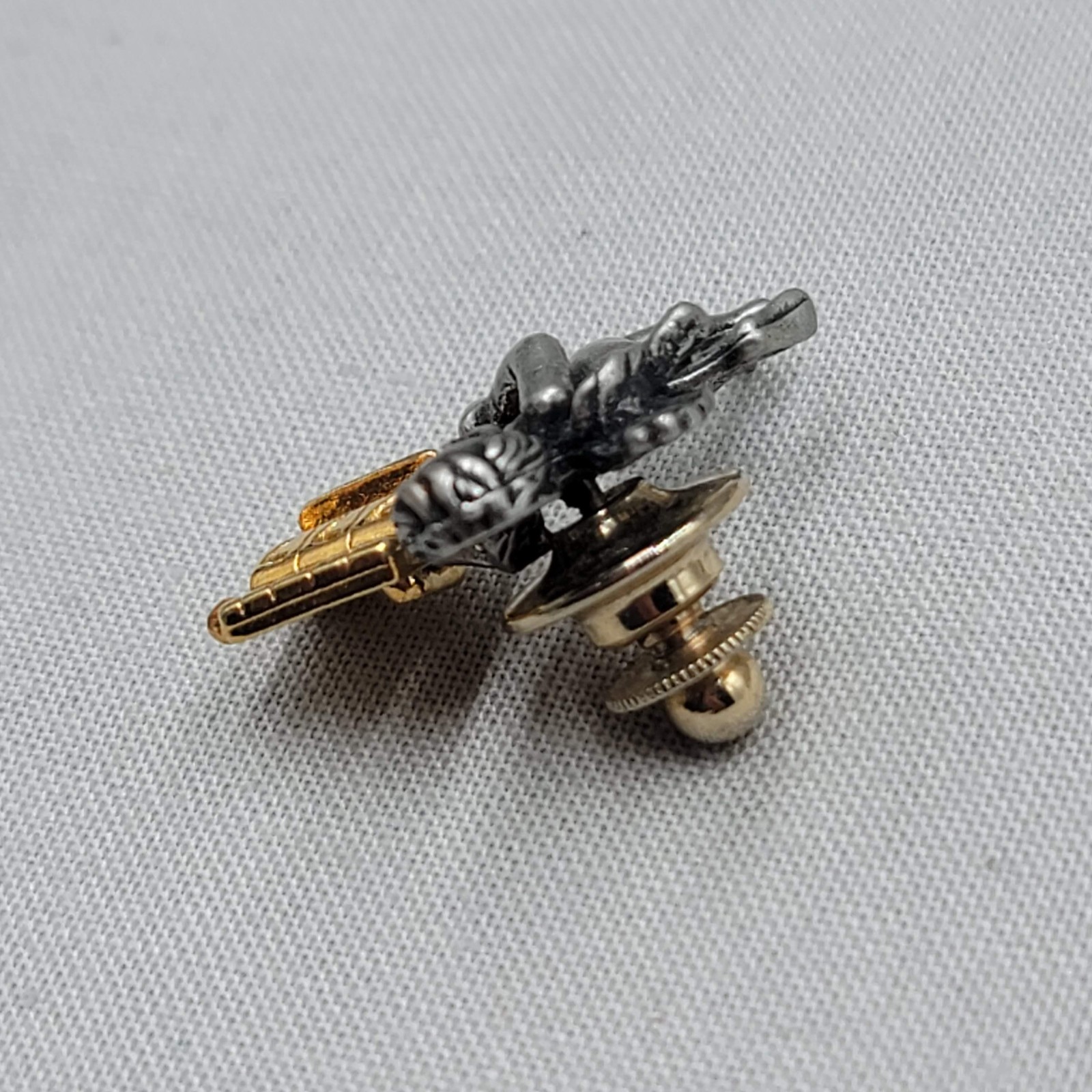 Avon Angel Slot Machine Lapel Pin Silver Gold Tone 777 Casino Luck Jewelry