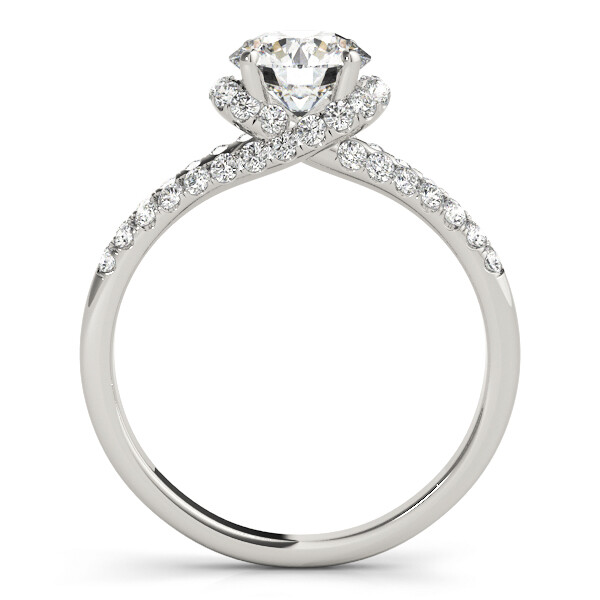1.35 Ct Round Simulated Diamond Engagement Ring 14K Solid White Gold Size 8.5