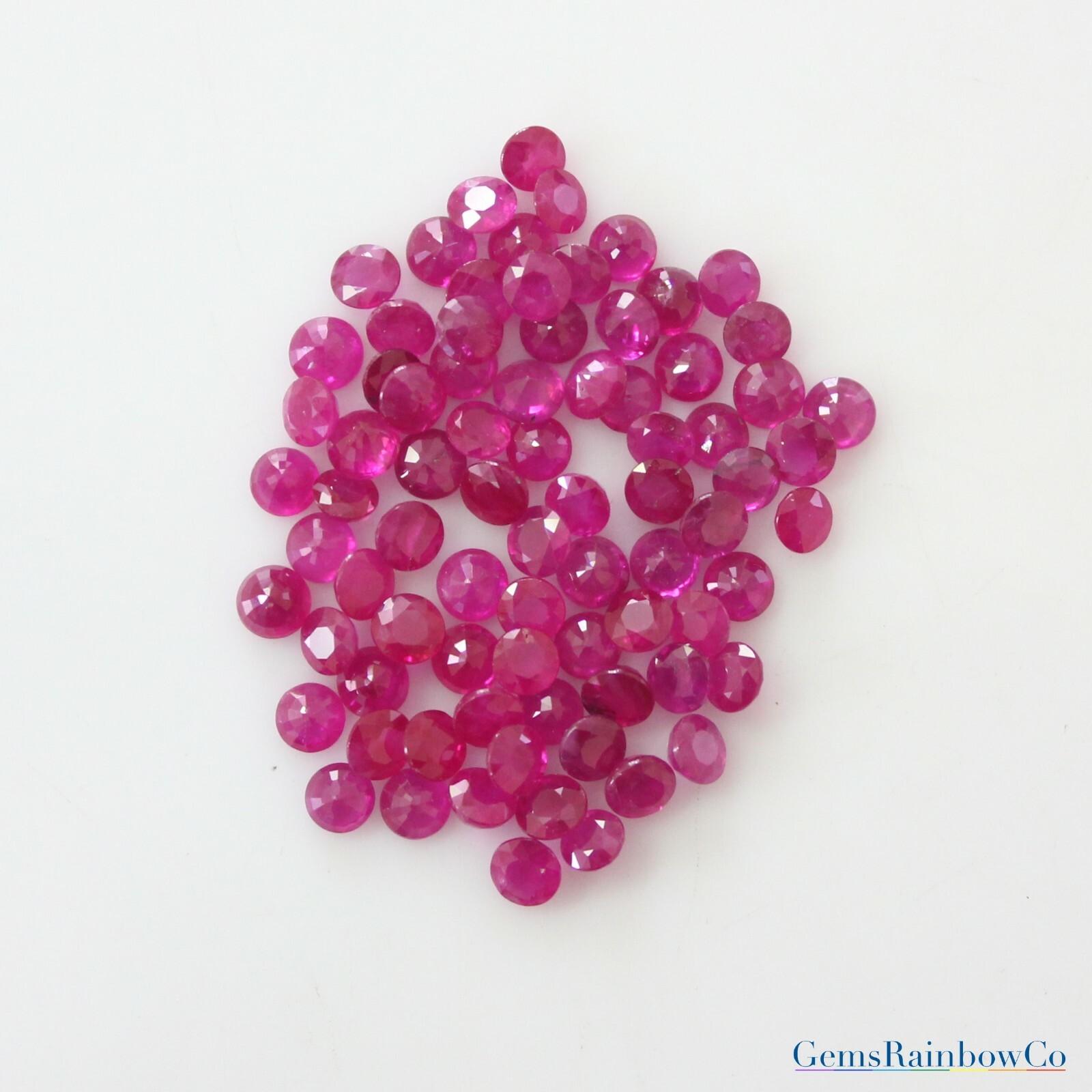 100% Natural Red Ruby Round Faceted Loose gemstones 3mm to 4mm AA Quality