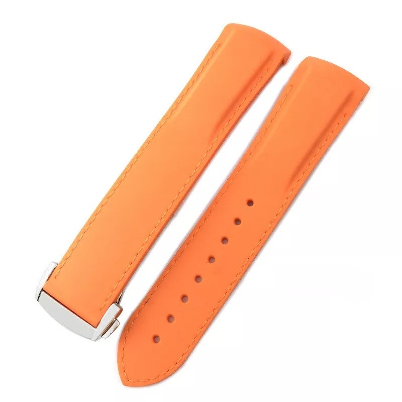 Luxury Silicone Watch Band Strap Curved End Waterproof 19/20/21/22mm Fit 0mega