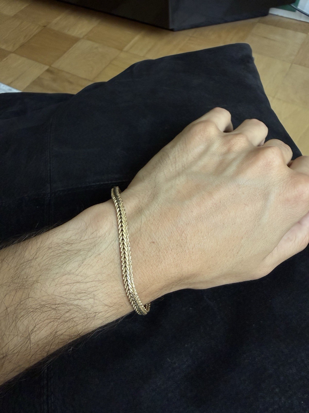 Vintage 14K Solid Yellow Gold Rope Mens Bracelet 7.25″ – 11.39 Grams, 585 Stamp