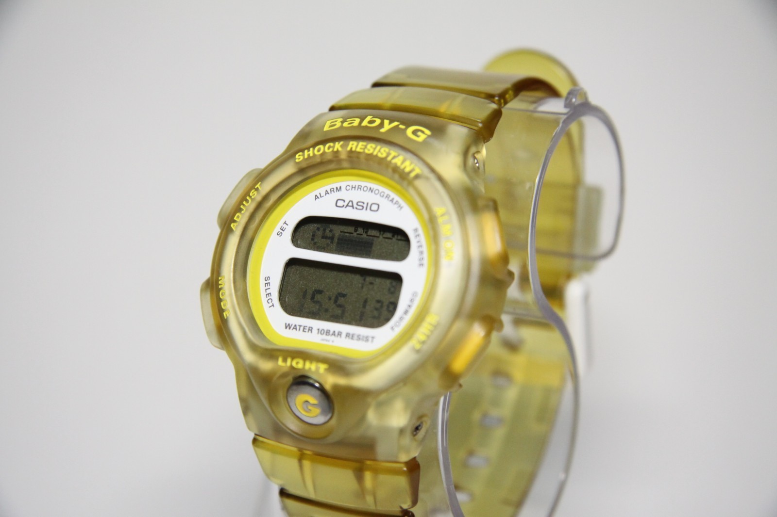 Casio Baby-G BG-350 Digital Watch Clear Yellow Orange Skeleton Japan Working