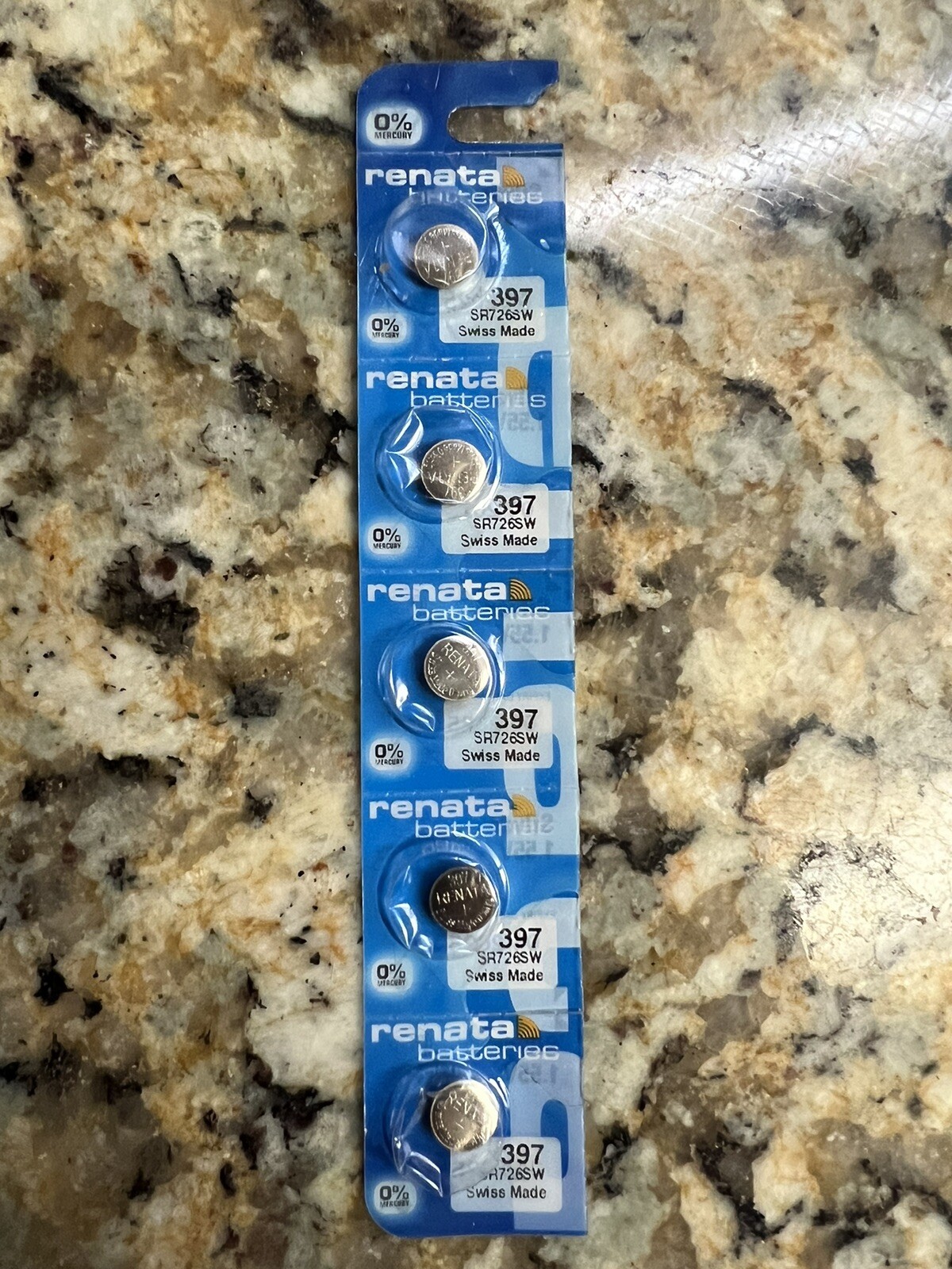 Renata 397 Watch Battery SR726SW Swiss Made 0% Mercury Pack Of 5 Exp 4/2025 New