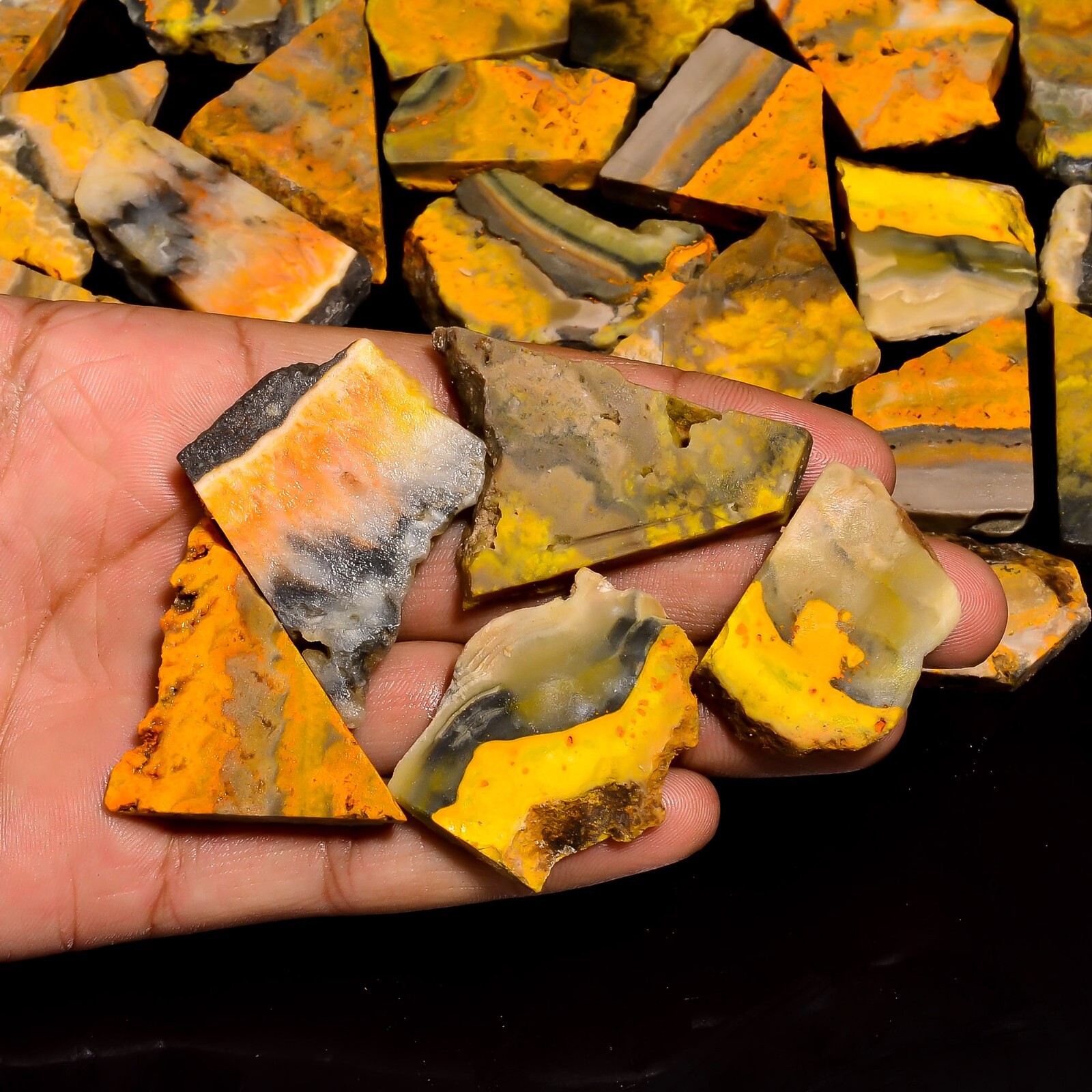 Natural Bumble Bee Jasper Slice Rough Gemstone Raw Bumble Bee Jasper Stone