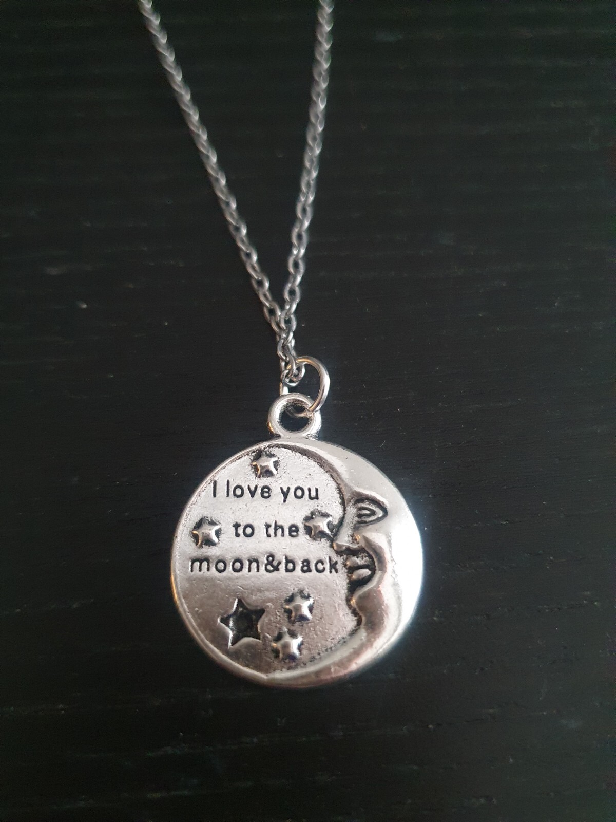 Elegant 925 Sterling Silver I Love You To The Moon And Back Pendant Necklace