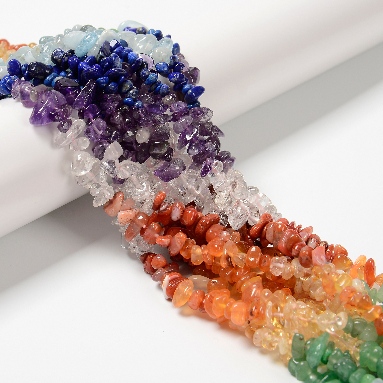 Chakra Natural Gemstone Pebble Nugget Chips Beads Size 7-8mm 15.5” Strand