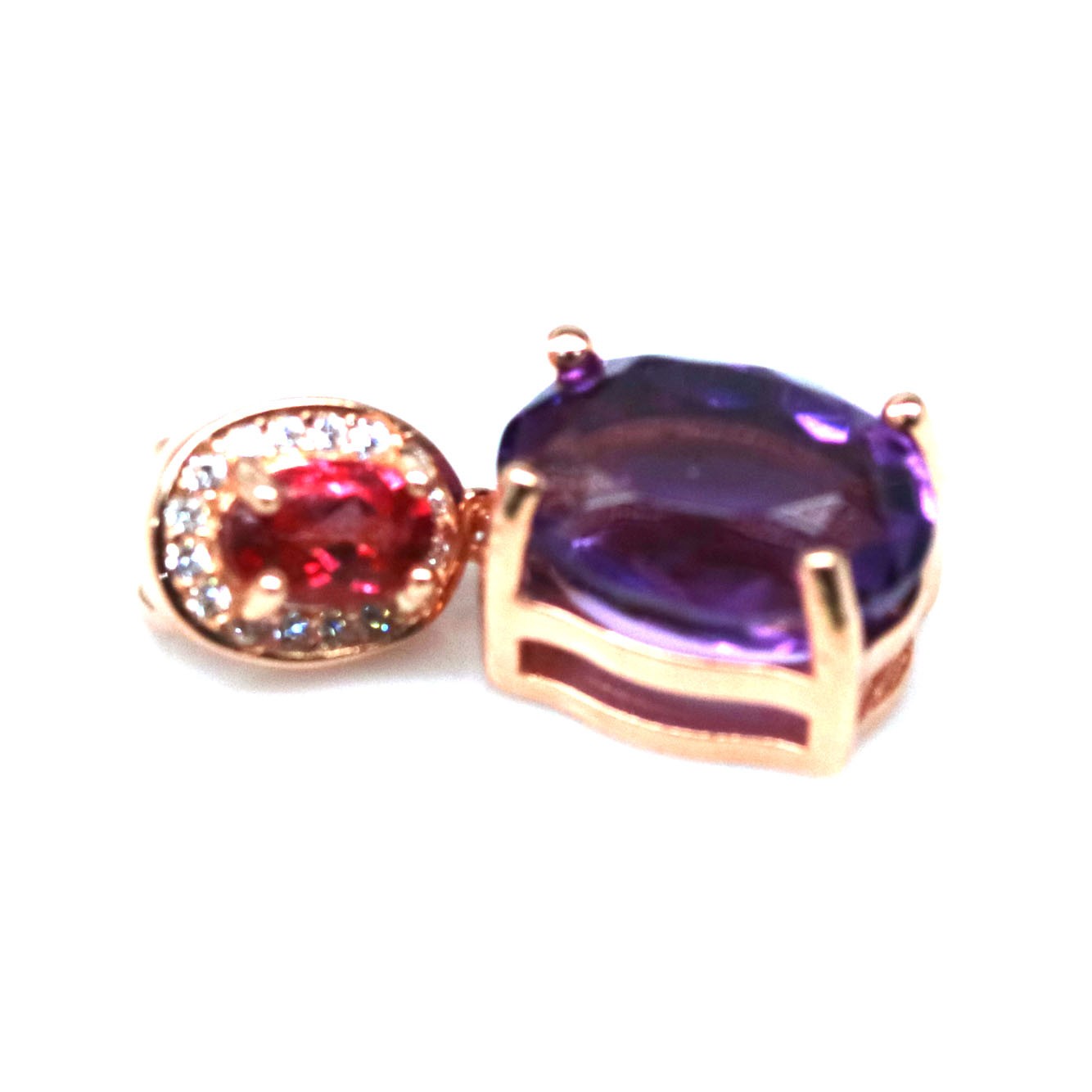 Purple Amethyst Topaz Zircon Pendant 925 Sterling Silver
