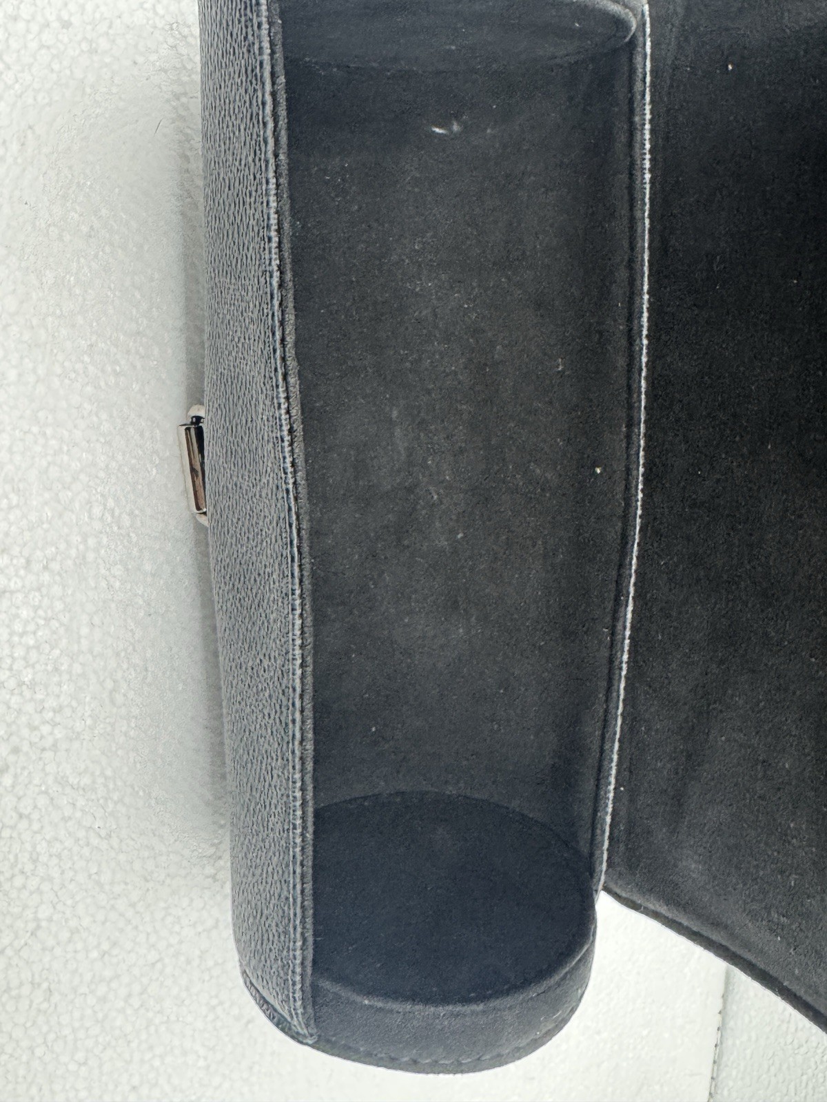 Louis Vuitton Leather Travel Pouch Black Gray Checkered Graphite