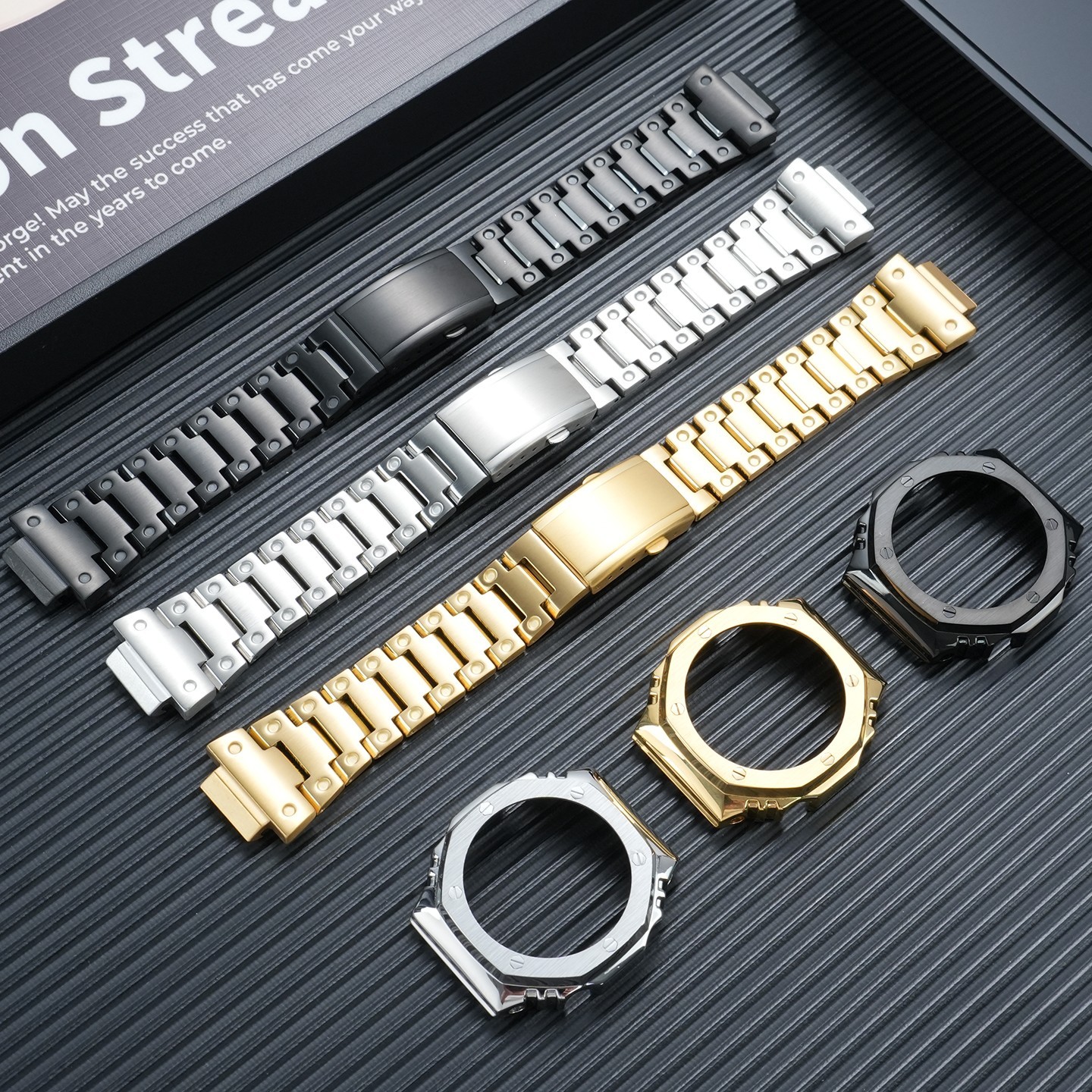 For CASIO GA-2100/GA2110/GA-B2100 Stainless Steel Watch Band Casioak Metal Case