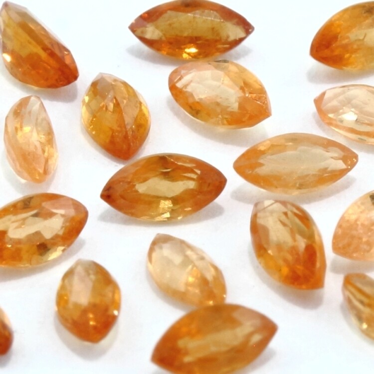 MANDARIN ORANGE SPESSARTITE GARNET 6×3 MM MARQUISE CUT 2 PIECE SET F-4857