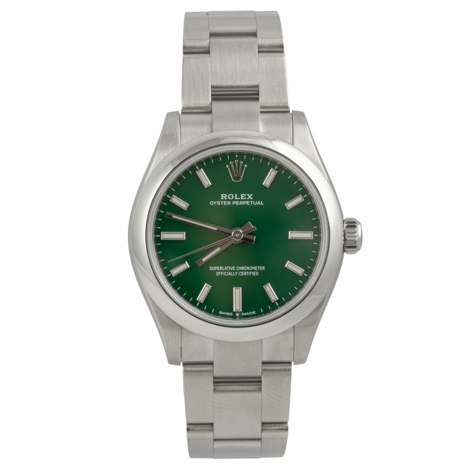 Rolex Oyster Perpetual 277200 Stainless Steel GREEN Dial 31mm Ladies BOX PAPERS