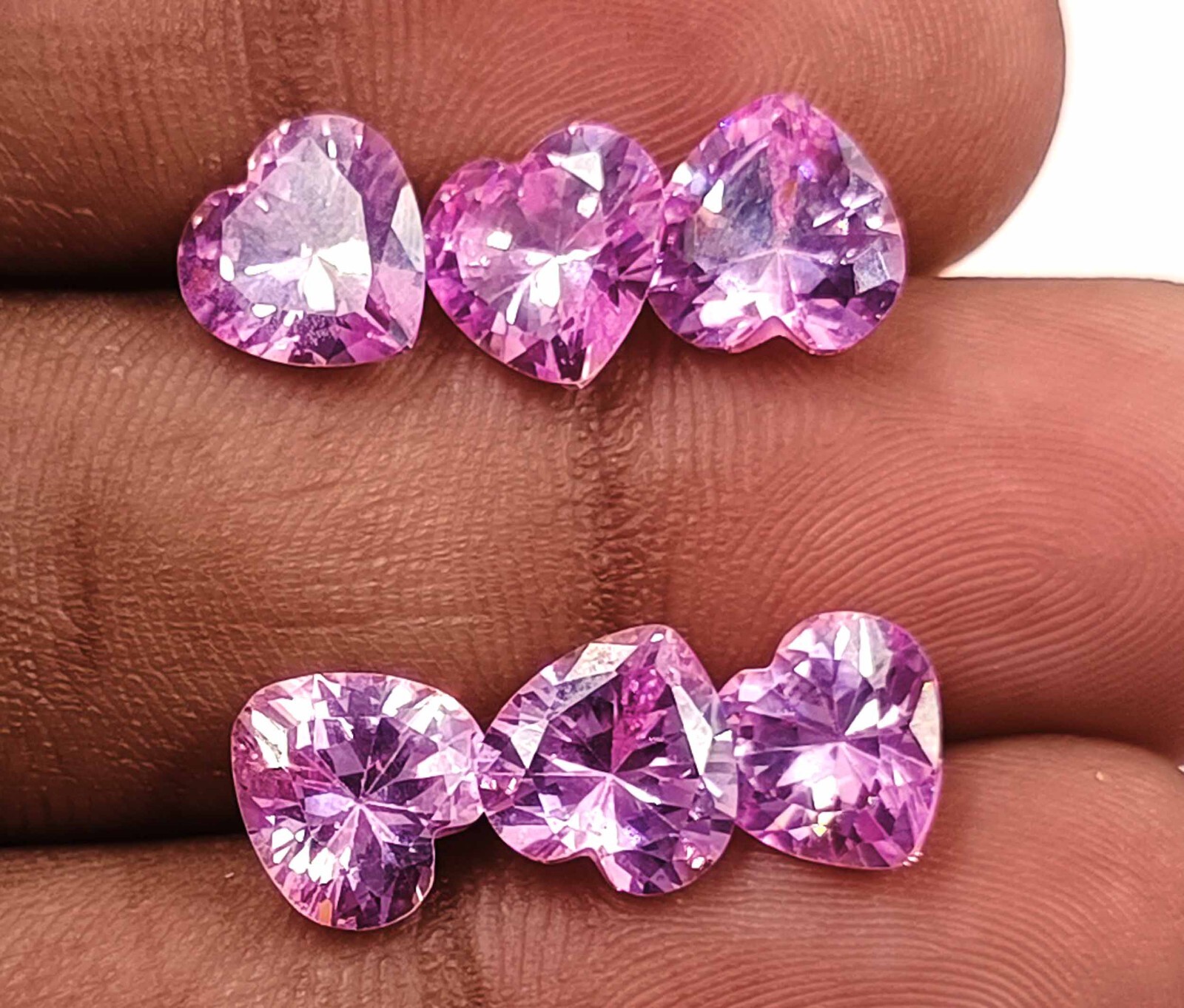 6 Pcs Pink Sapphire Wonderful Natural 8x4mm Lot Heart Cut IGL Certified Gemstone