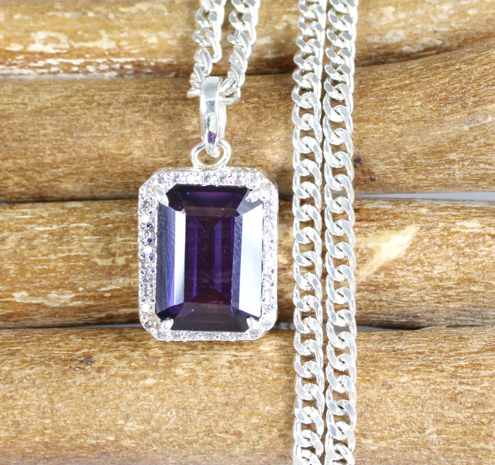 Natural 16.04 Ct Purple Pink Taaffeite Emerald Cut Gems Certified Men’s Pendant