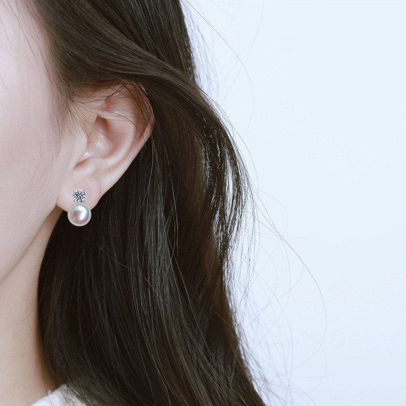 Pearl earrings , Silver Earrings , handmade earrings for women, AAAAA quality