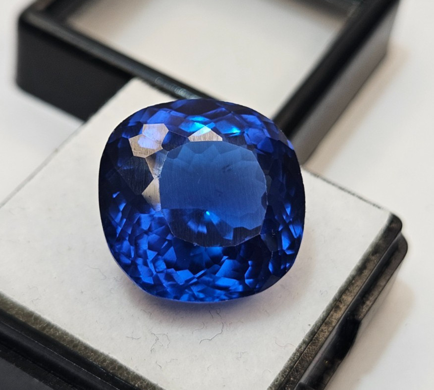 Cushion Cut 18+ Ct Blue Sapphire CERTIFIED Excellent Loose Gemstone