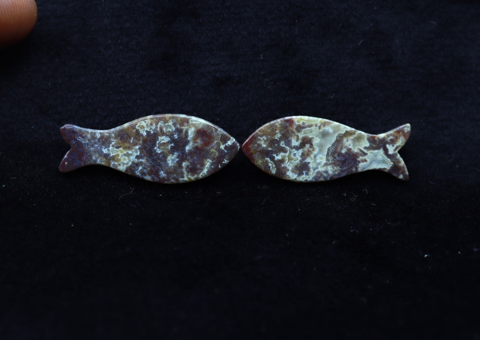 3.08 Ct Natural Fish Cabochon 2 Lots Pair Polished Gemstone Carving Jewelry