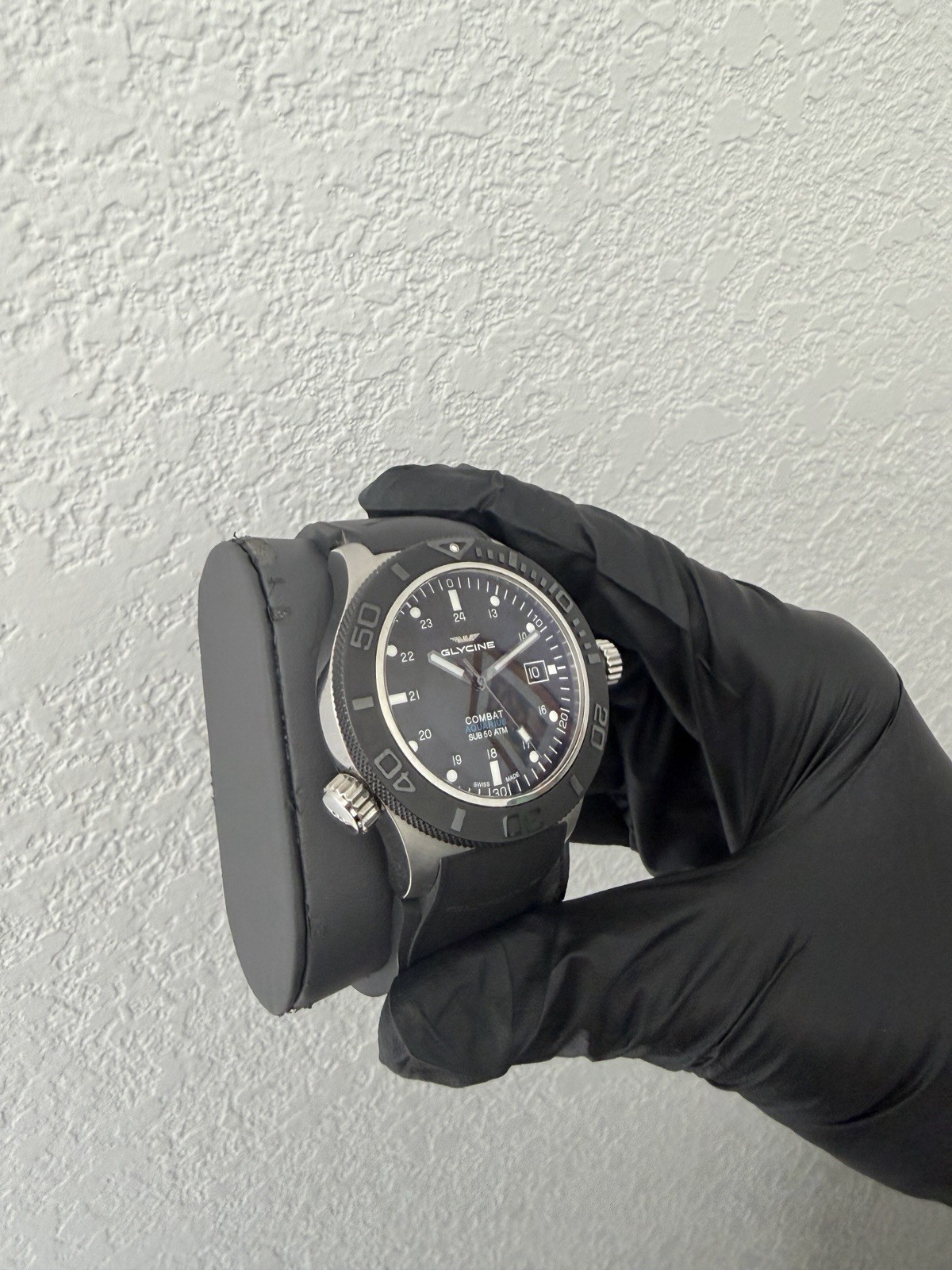 Glycine Combat Sub Aquarius 50ATM Automatic Watch Ref 3946 Full Set GL 224 Mens
