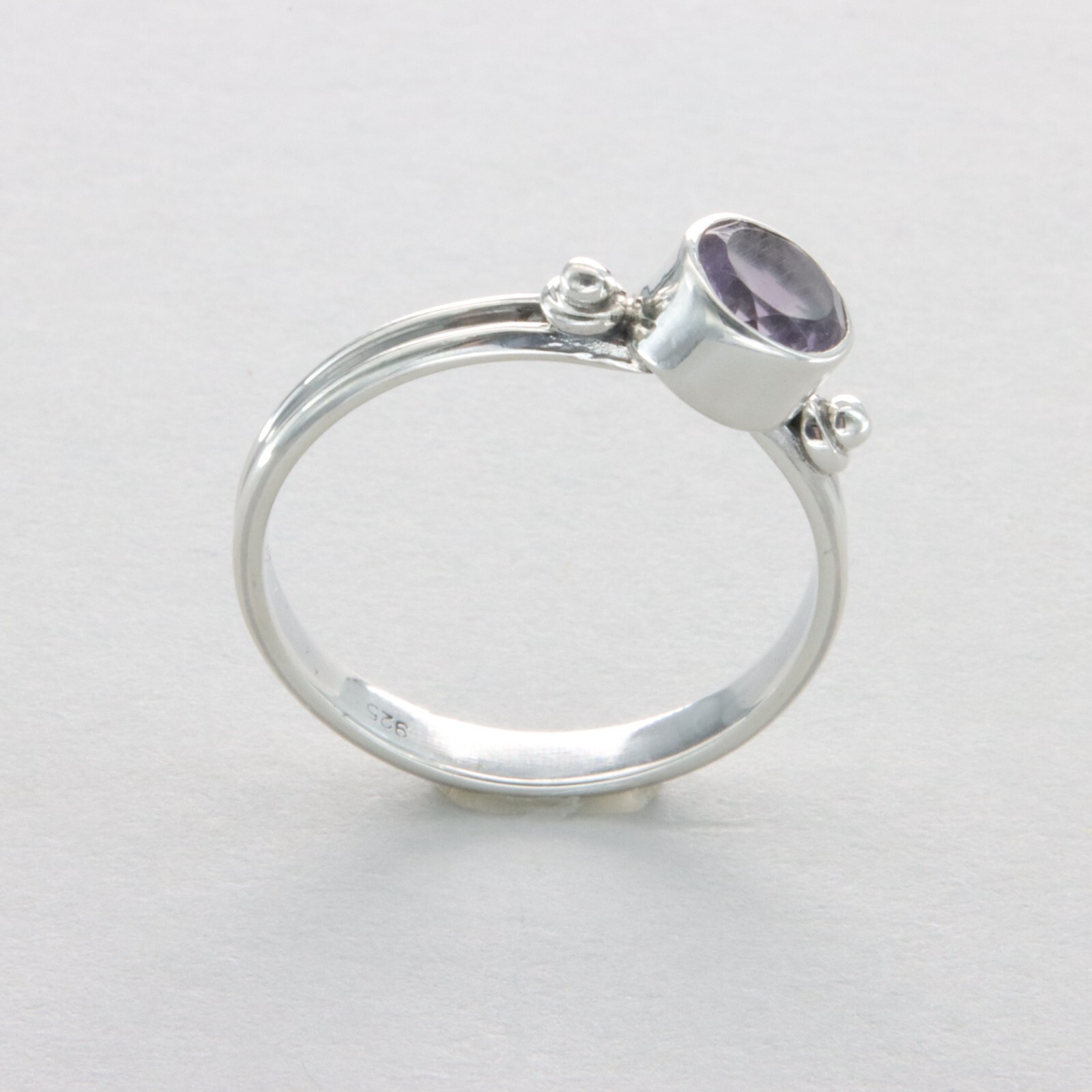Natural and Round AMETHYST Ring – Multiple Sizes – 925 STERLING SILVER #111e