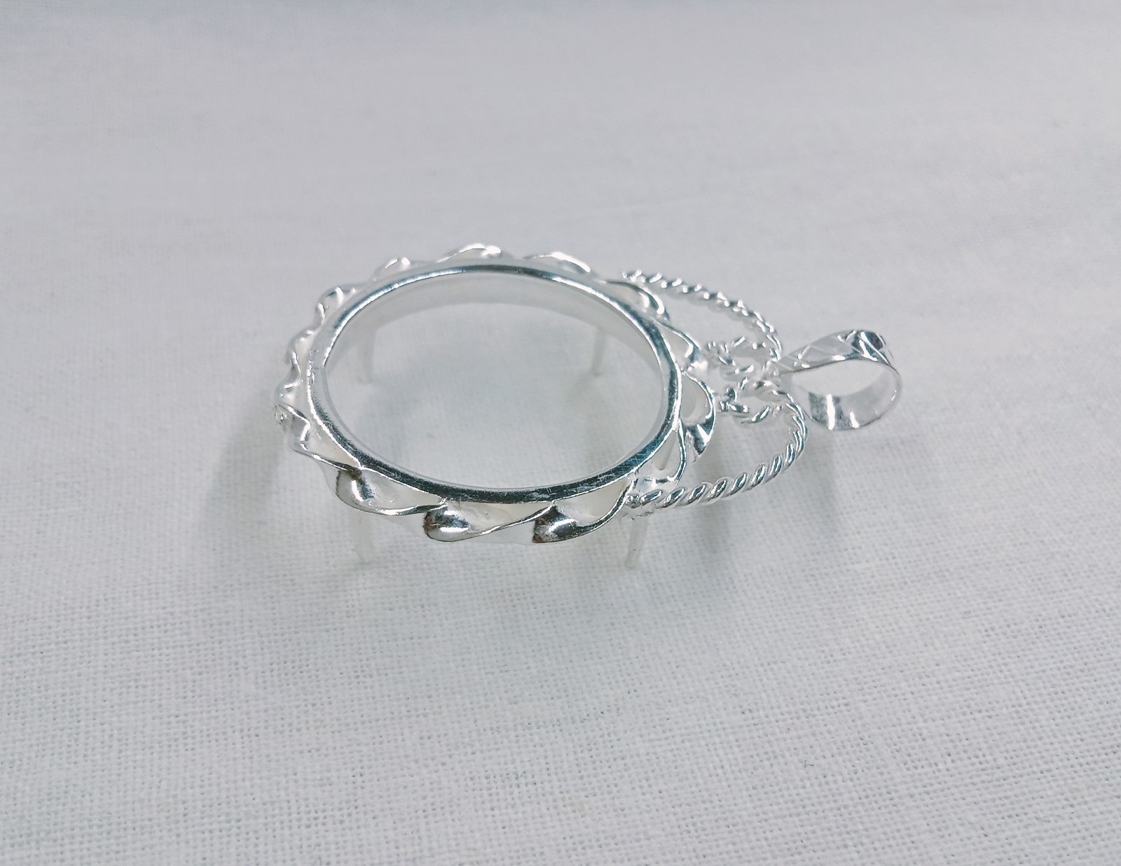 Solid 925 Sterling Silver Coin Bezel, Mount Frame Settings, Coin Mountings