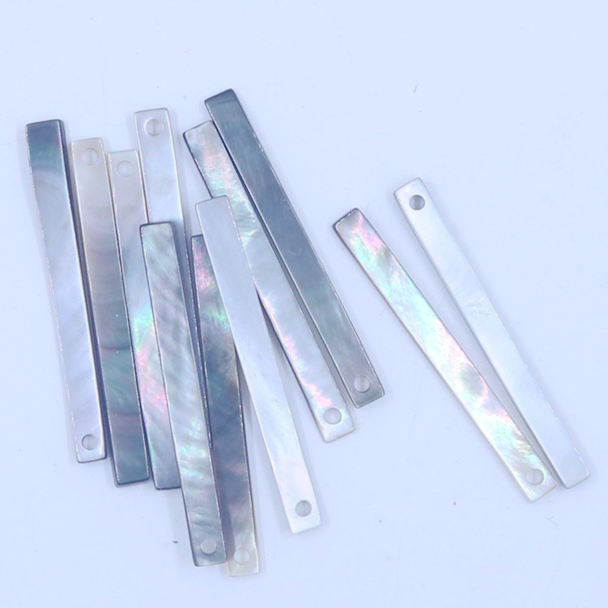 10 PCS 3mmX30mm Natural Sea Black Shell Rectangle Charms Pendant
