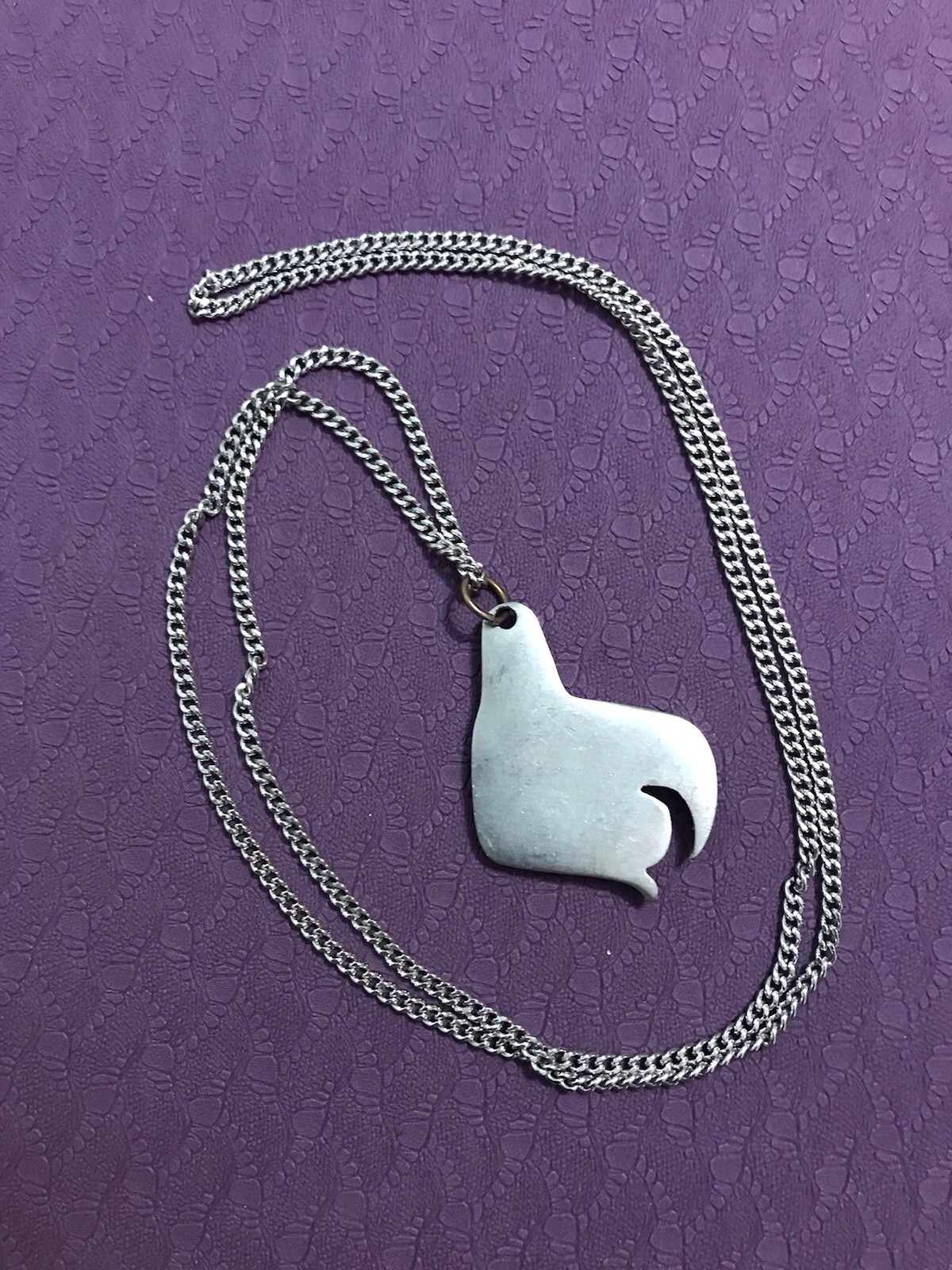 Pewter totemic eagle head necklace with chain