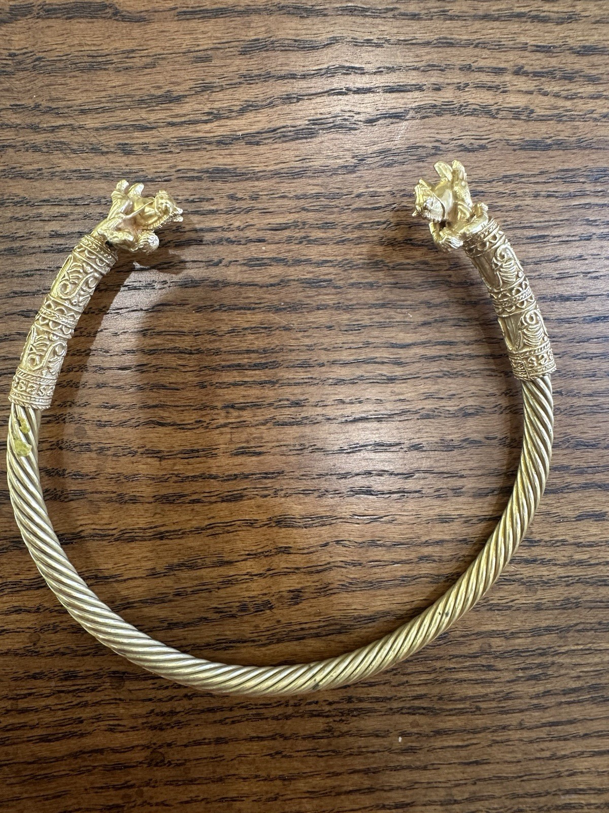 Vintage 1977 MMA Met Museum Scythian Horsemen Torque Choker 24K Gold Plate