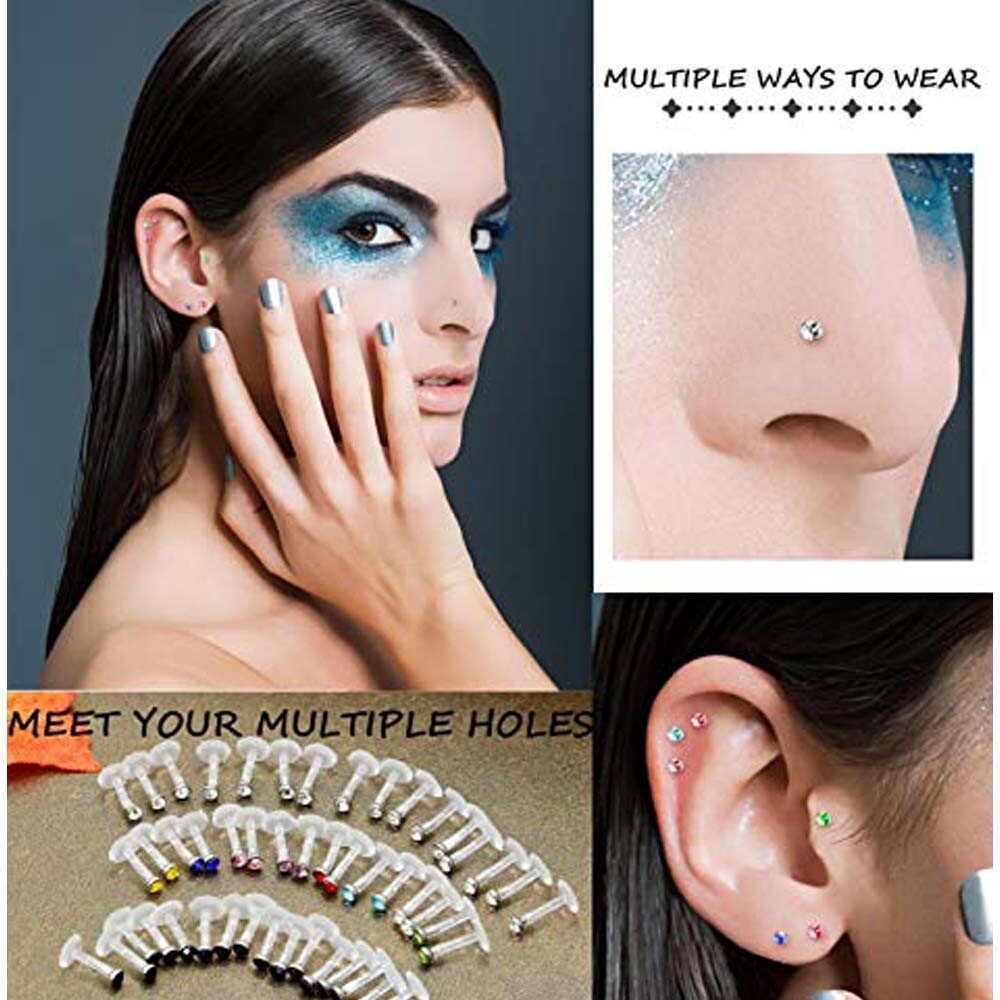 Wholesale 16g Labret Monroe Lip Rings Studs Cartilage Earrings Piercing Jewelry