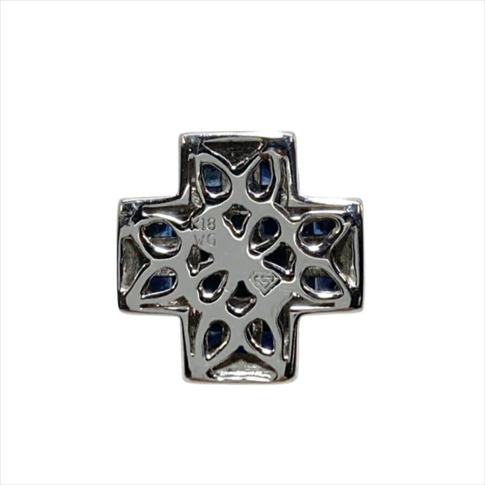 Masumi Kasahara Les Essentiels Mystery Setting Cross Pendant Sapphire K18WG