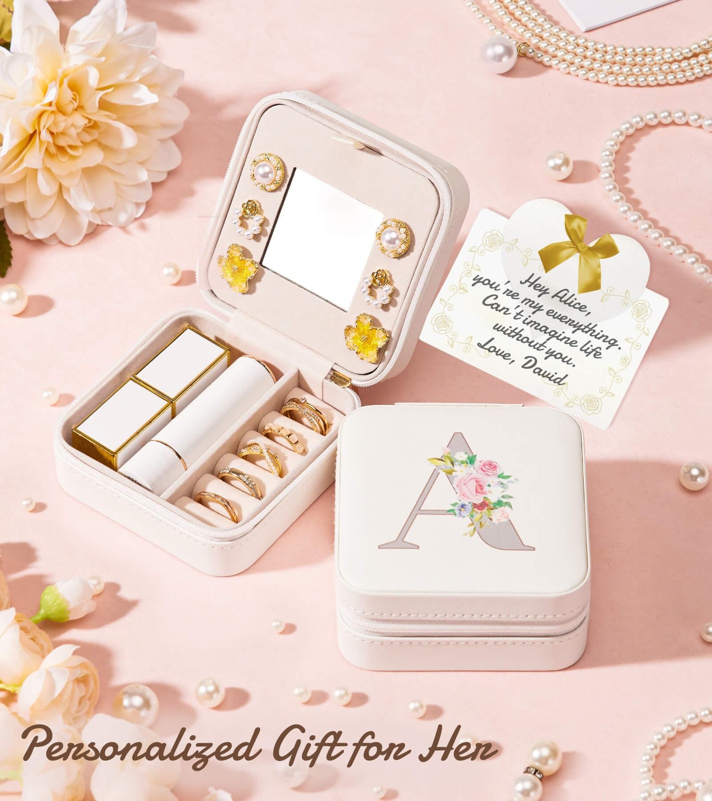 Travel Jewelry Box for Girls: Traveling Ring Case Gift for Women – Mini Organ…