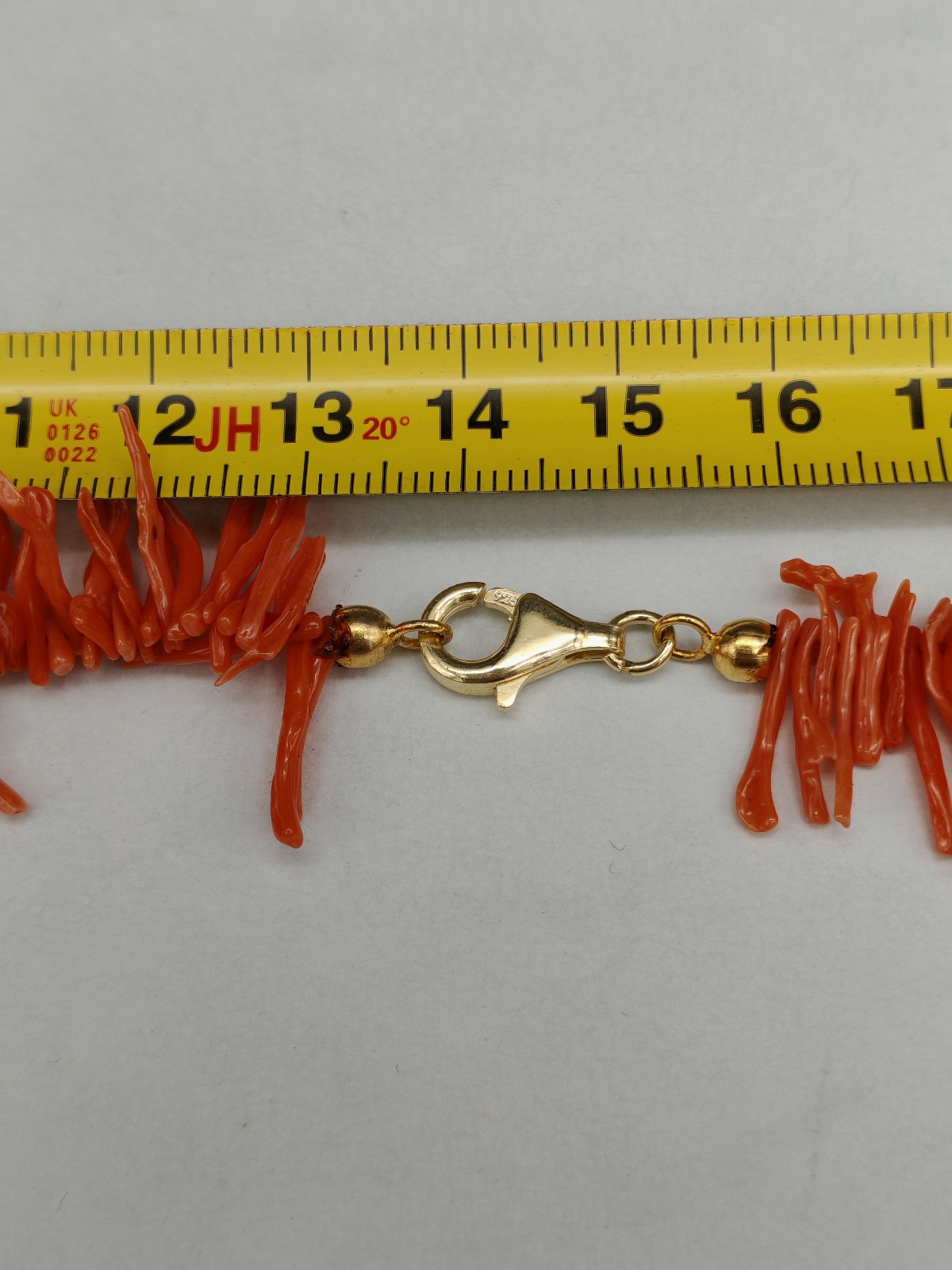 Women’s Real Red Coral Necklace of Sardinia Fringe Necklace 925 Silver