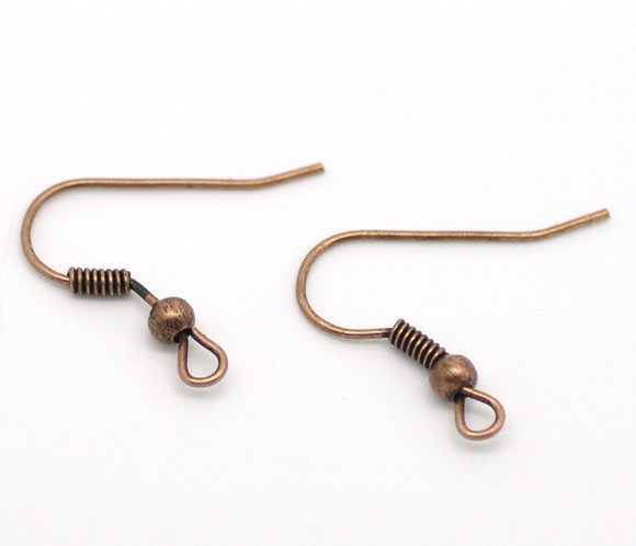 Sexy Sparkles 100 Pcs Copper Tone Earring Wire Hooks 21mm X 18mm Lead, Nickel Fr