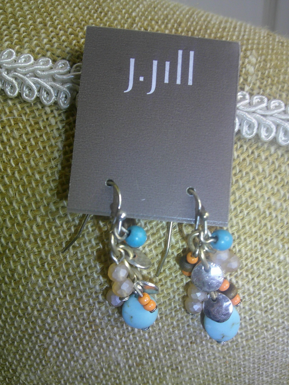J.JILL FISH HOOK PIERCED DANGLE EARRINGS MIXED STONES NEW $29