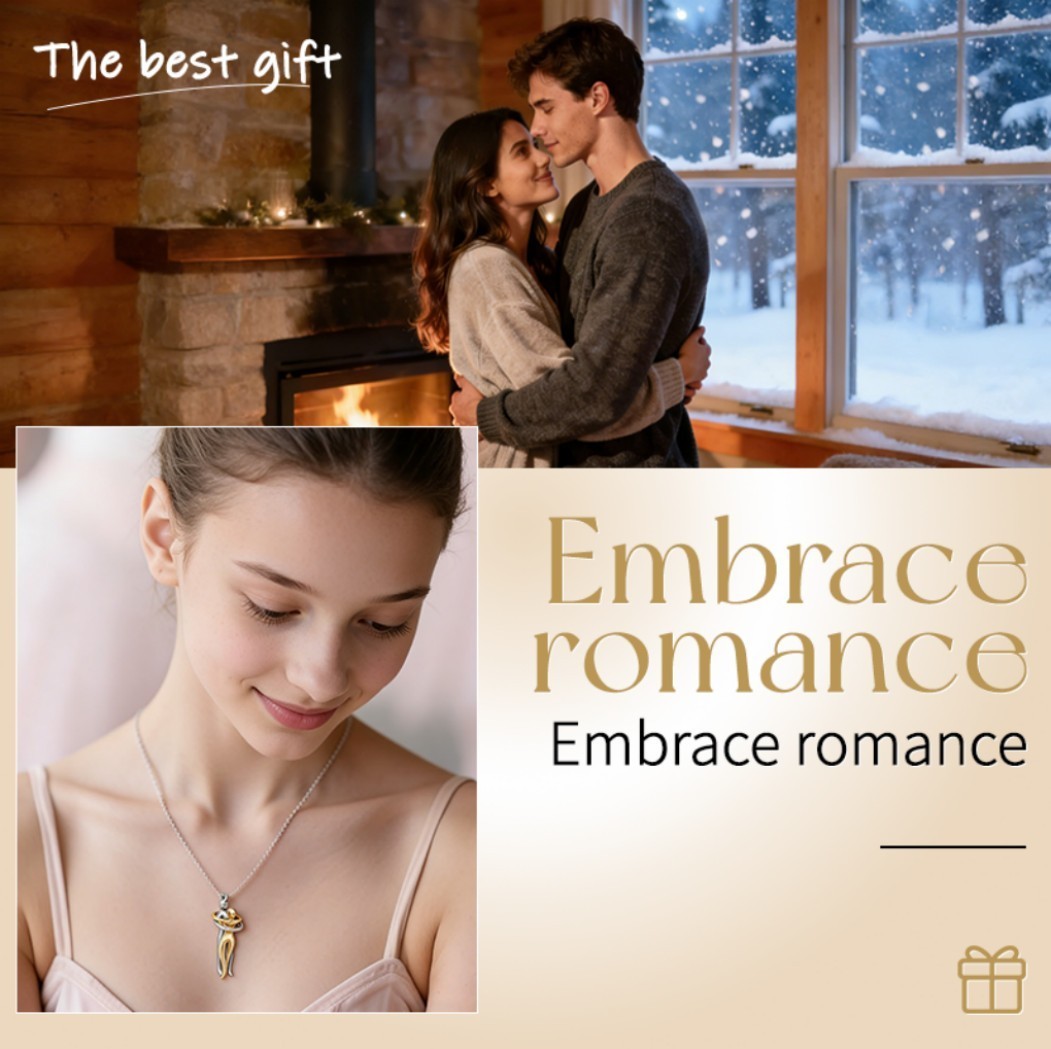 2026 Promise Couple Hug Necklace Hugging Pendant Lovers Jewelry Gift