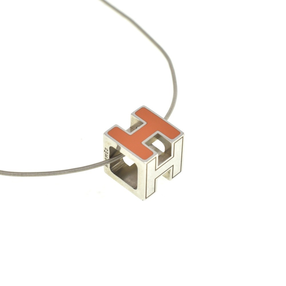 HERMES H cube Necklace Old type Ladies jewelry S#140396
