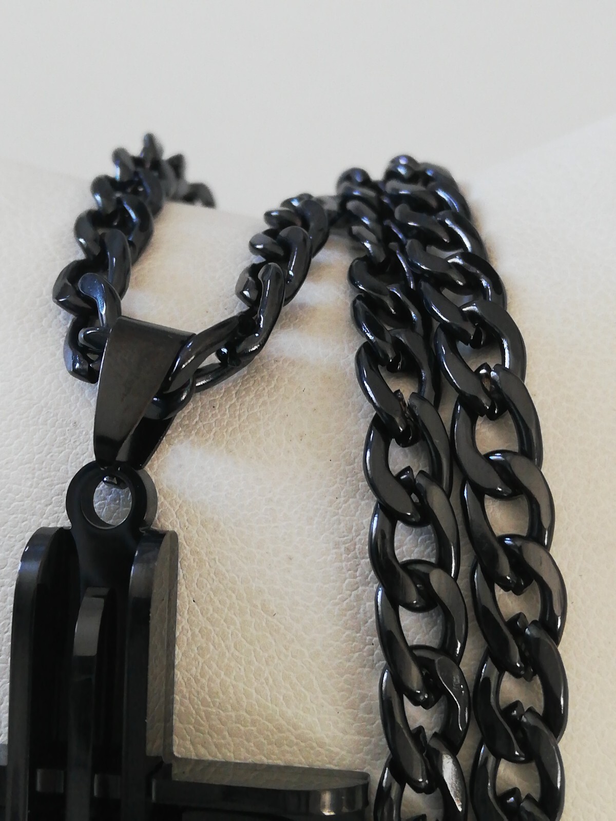 Titanium Stainless Steel Cross Necklace Pendant Black New