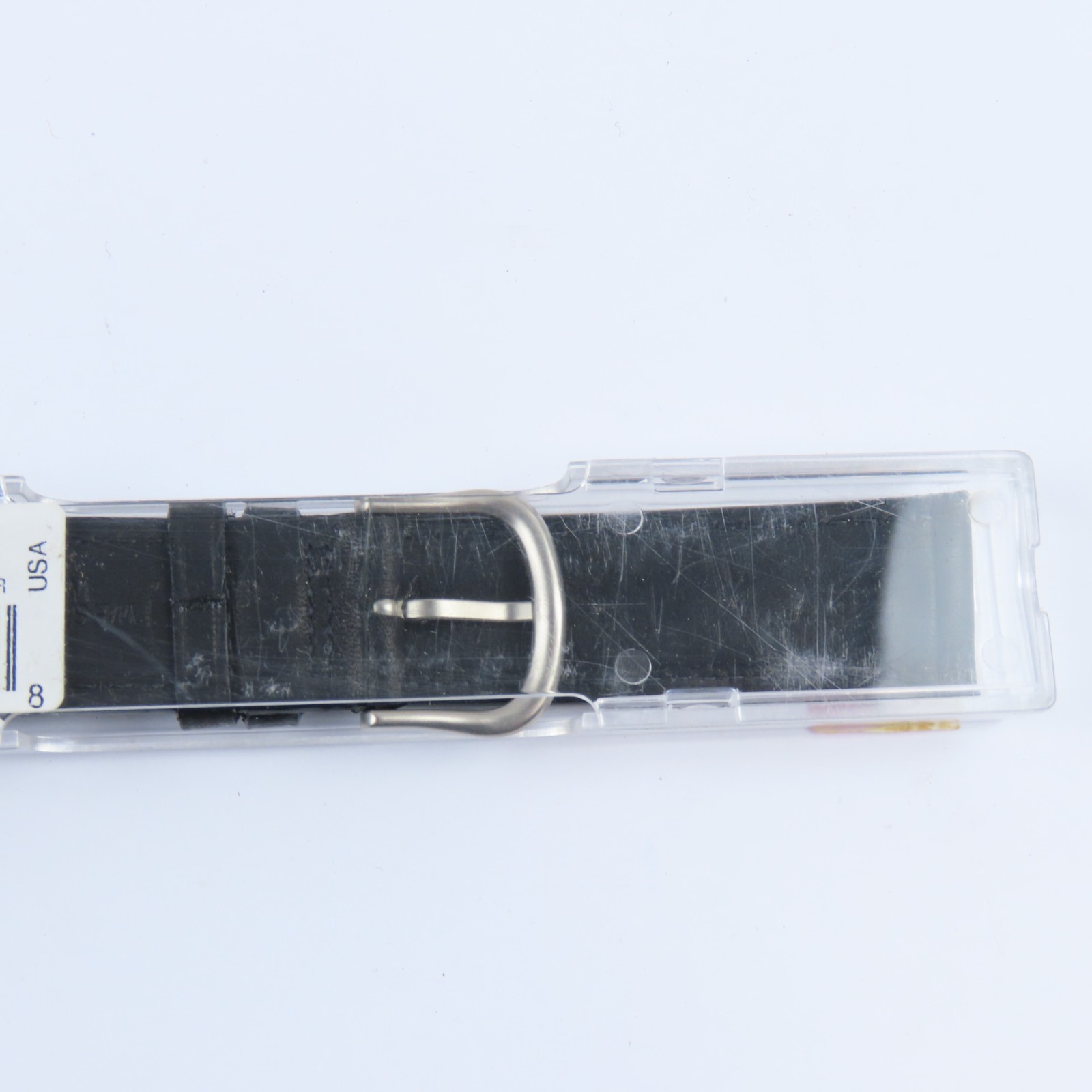 Hadley Roma Men’s NOS Black Waterproof Leather Wristwatch Band | MS890