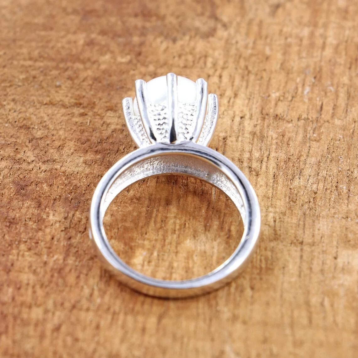 Adorable Ring Of Pearl Gemstone 925 Sterling Silver Solitaire Birthday Ring Gift