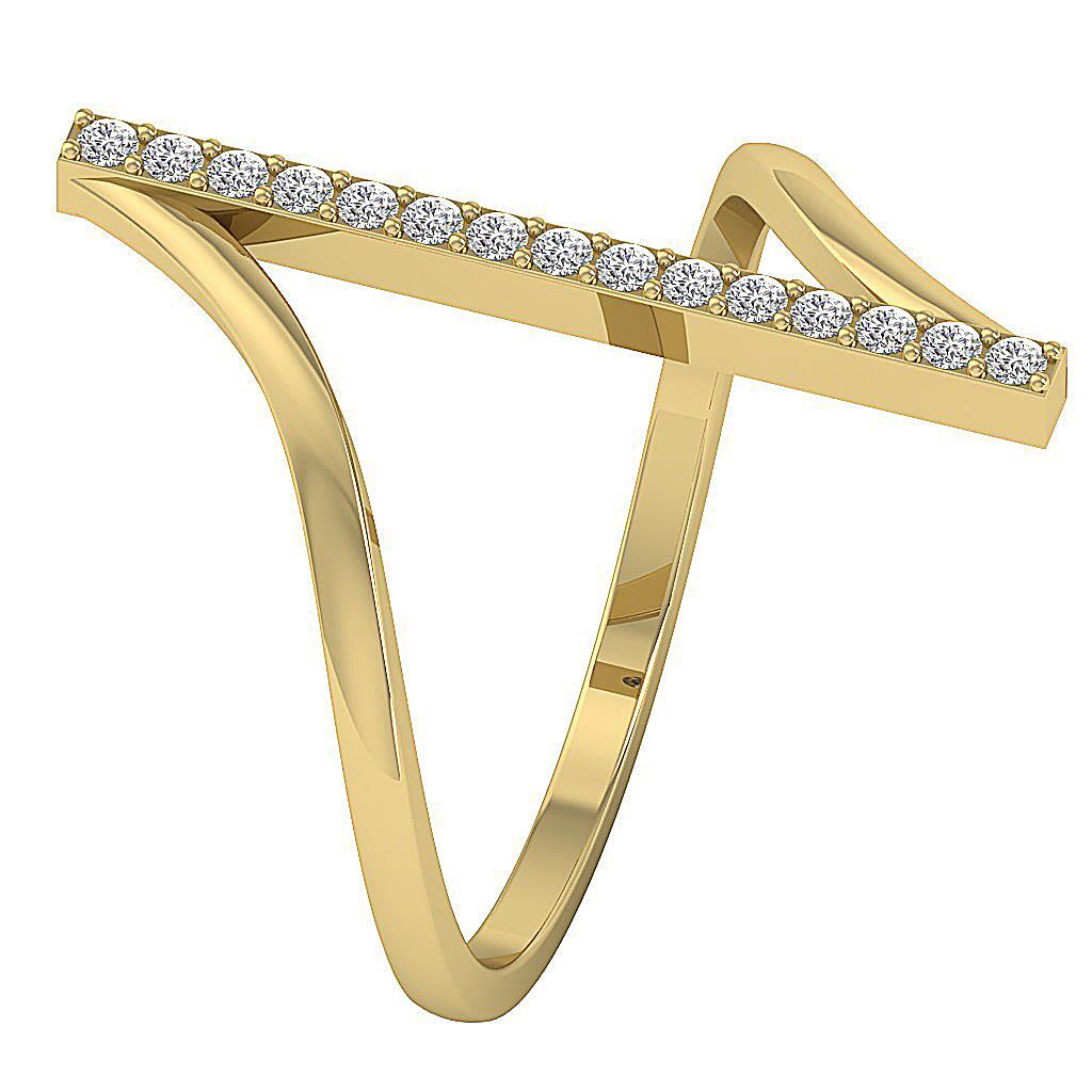 Natural Diamond I1 G 0.20 Ct Engagement Ring Appraisal 14K Yellow Gold 23.30 mm