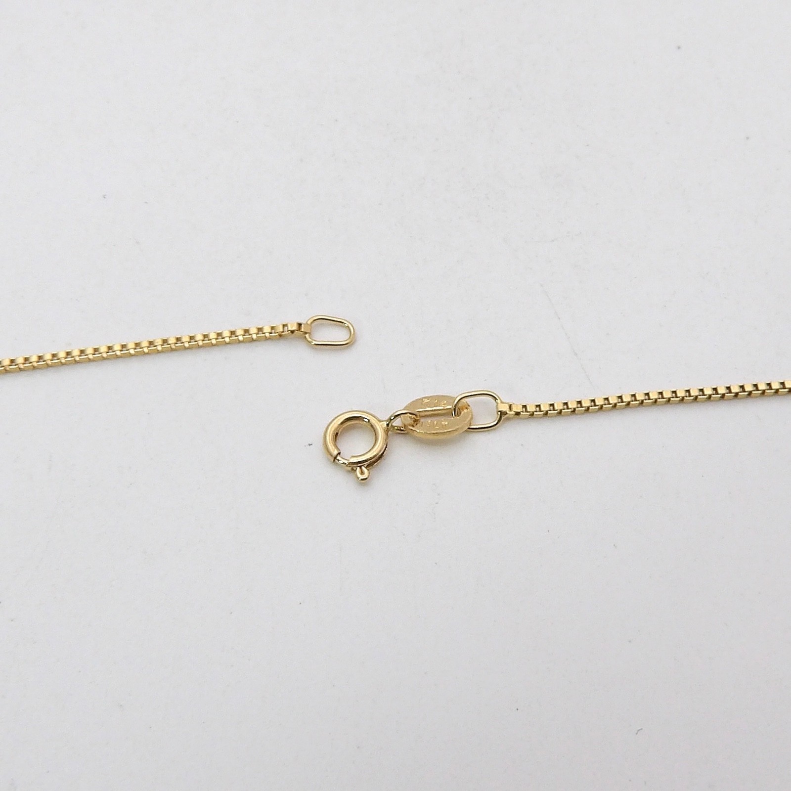 Solid 14k Gold Venetian Box Link Chain Necklace Italy 15in