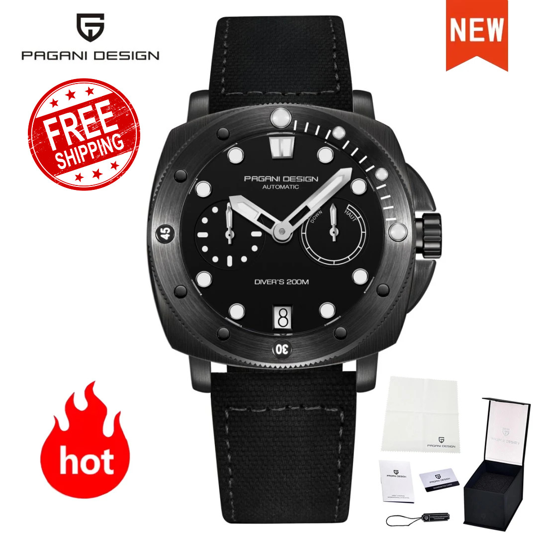 PAGANI DESIGN Automatic Dive Watch Stainless Steel Sapphire Luminous Men’s